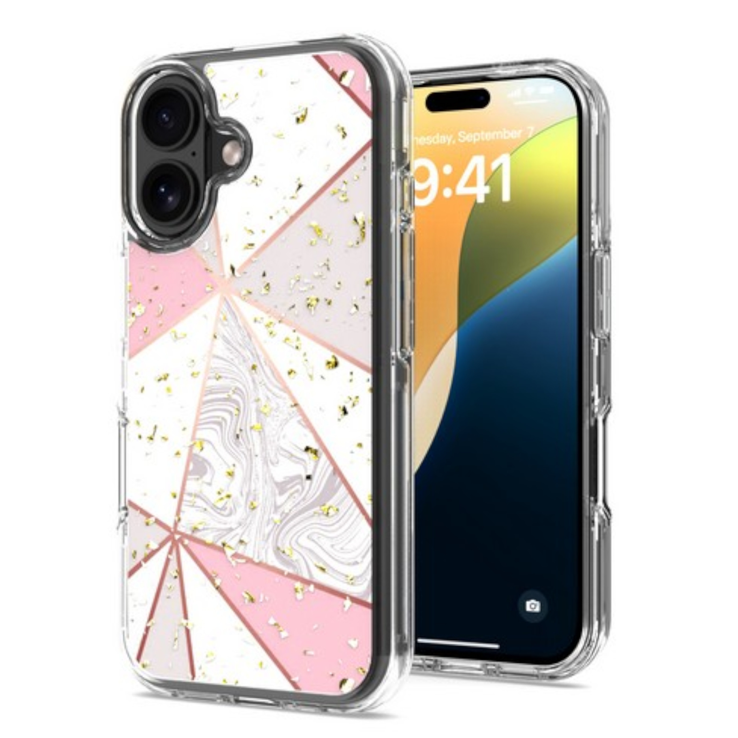 For Apple iPhone 16 Plus Fashion Marble Design Hard PC TPU Hybrid Case Cover - Picture 35 of 41