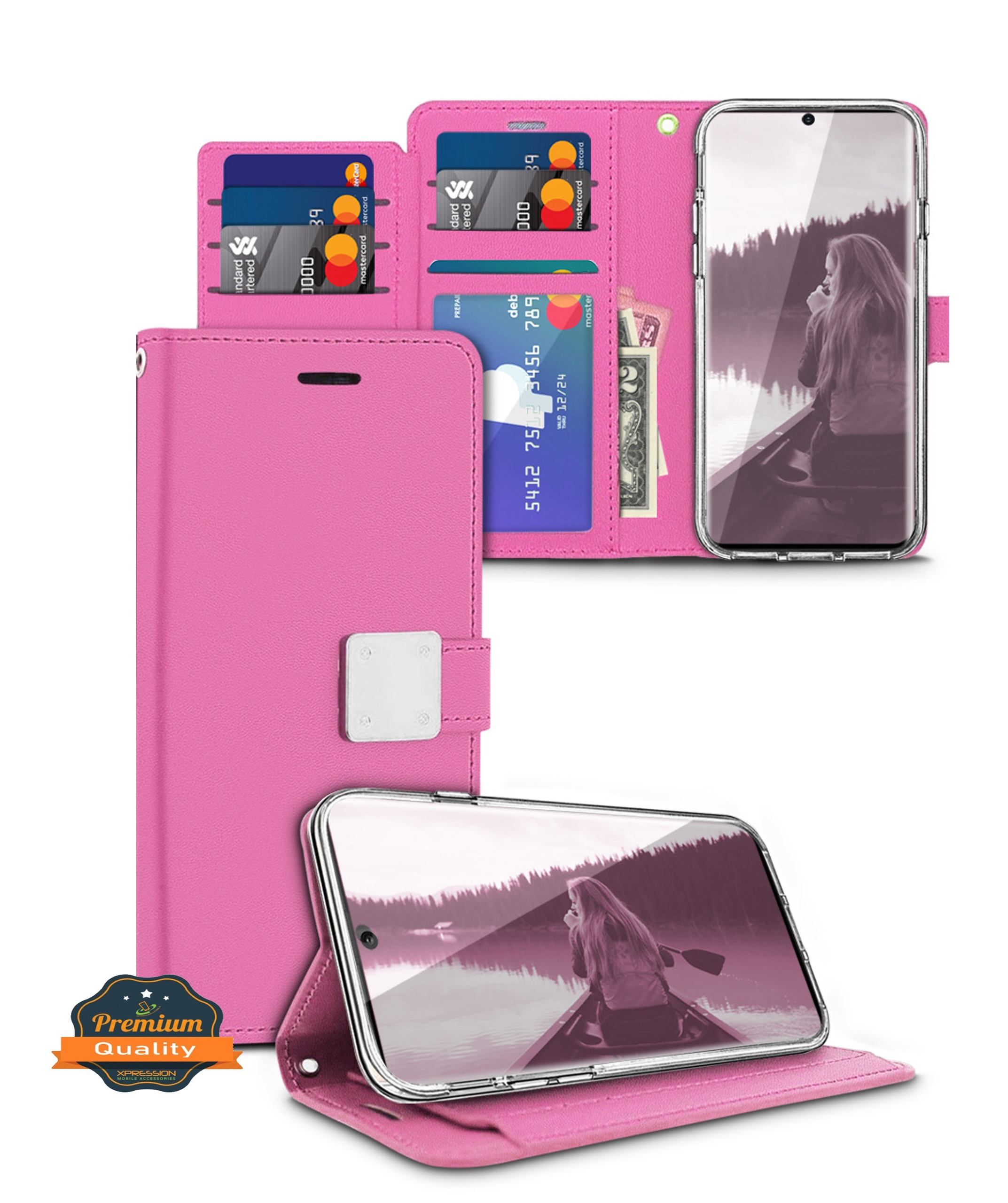 For Apple iPhone 8 /7 Plus leather Wallet 6 Card Pocket Pouch Flip Case Cover - Picture 33 of 48