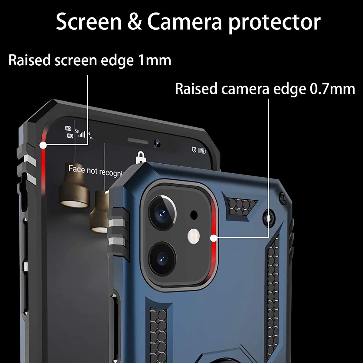 For Apple iPhone 8 Plus/7 Plus/6 6S Plus Shockproof Hybrid Ring Stand Case Cover - Picture 22 of 46