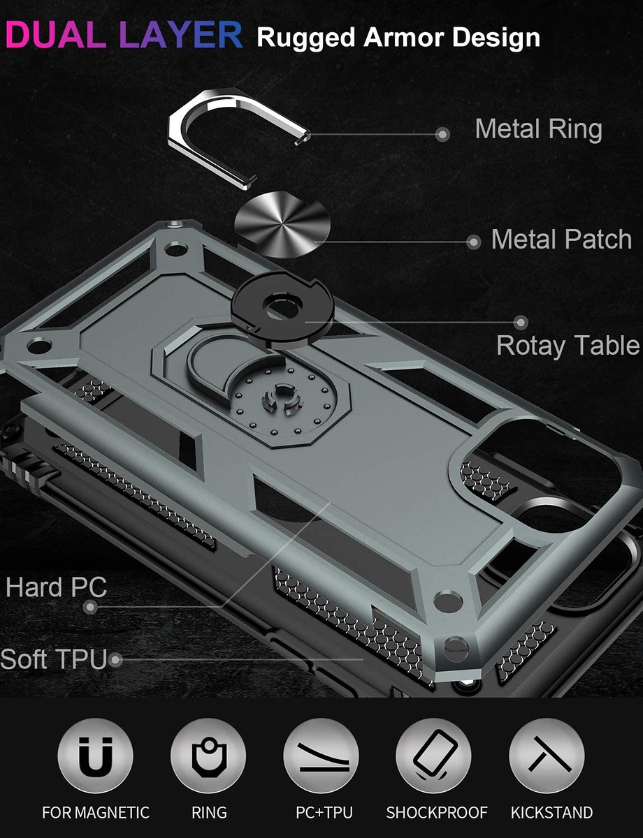 For Apple iPhone XR Shockproof Hybrid Dual Layer Hard with Ring Stand Case Cover - Picture 30 of 63