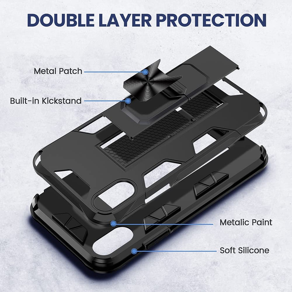 For Kyocera DuraForce Ultra 5G UW E7110 Case w/ Hidden Stand Hybrid Armor Cover - Picture 13 of 41