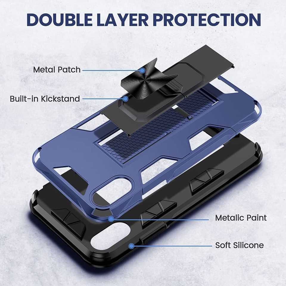 For Kyocera DuraForce Ultra 5G UW E7110 Case w/ Hidden Stand Hybrid Armor Cover - Picture 21 of 41