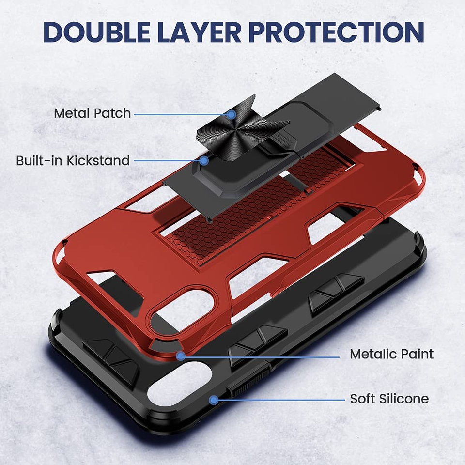 For Kyocera DuraForce Ultra 5G UW E7110 Case w/ Hidden Stand Hybrid Armor Cover - Picture 29 of 41