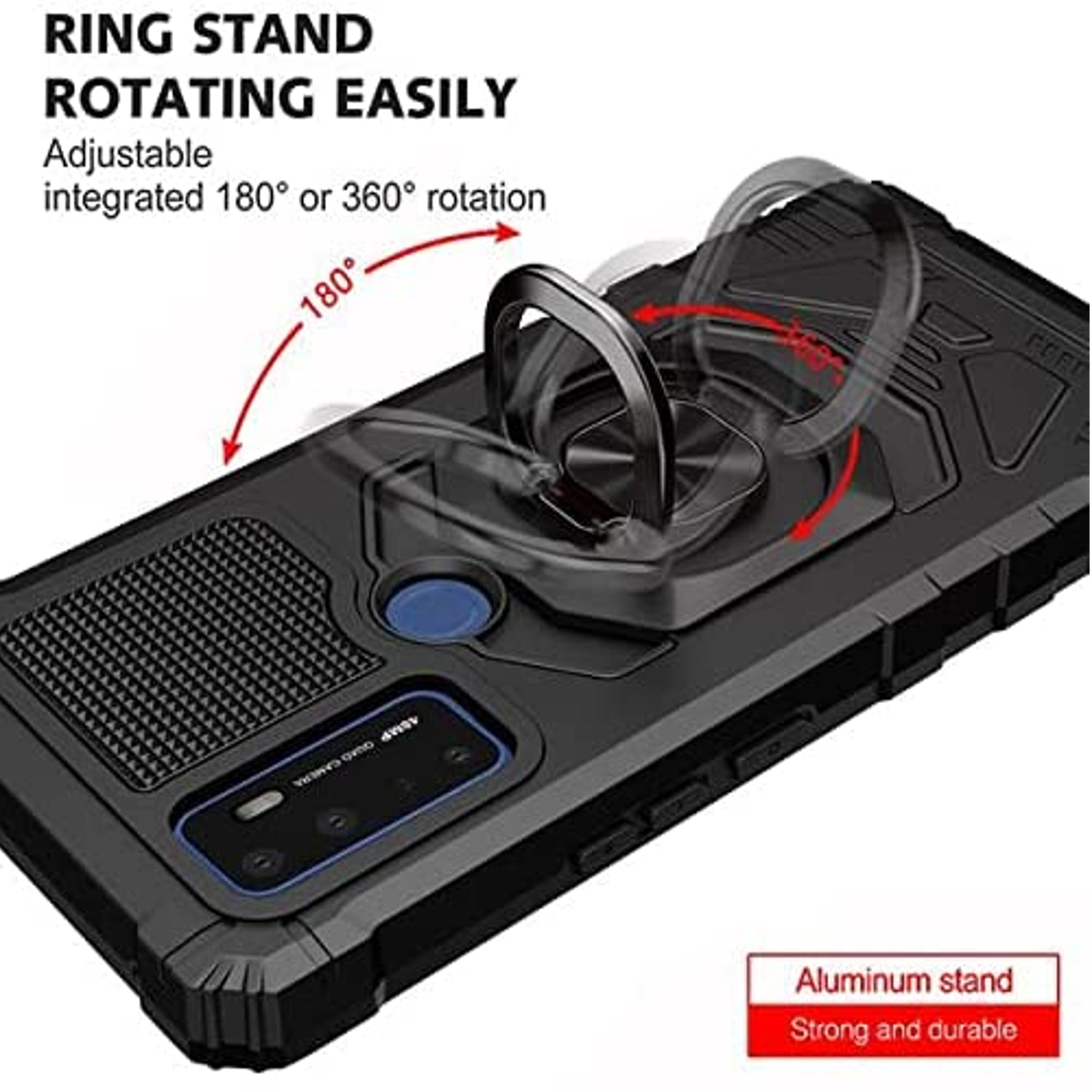 Para Kyocera DuraSport 5G Hybrid 360 ° Anillo giratorio Soporte Soporte Cubierta de la caja de armadura - Imagen 16 de 41