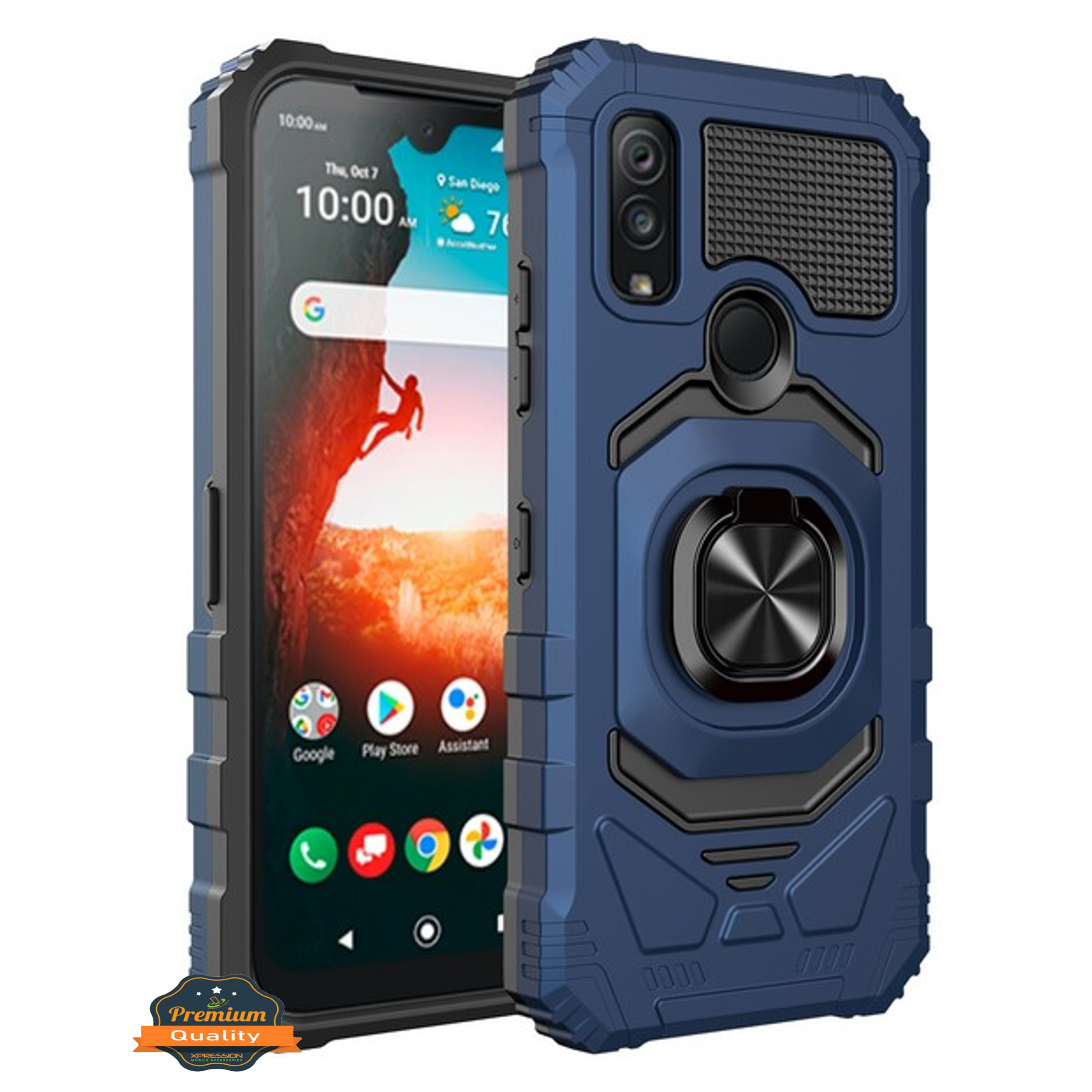 Para Kyocera DuraSport 5G Hybrid 360 ° Anillo giratorio Soporte Soporte Cubierta de la caja de armadura - Imagen 18 de 41