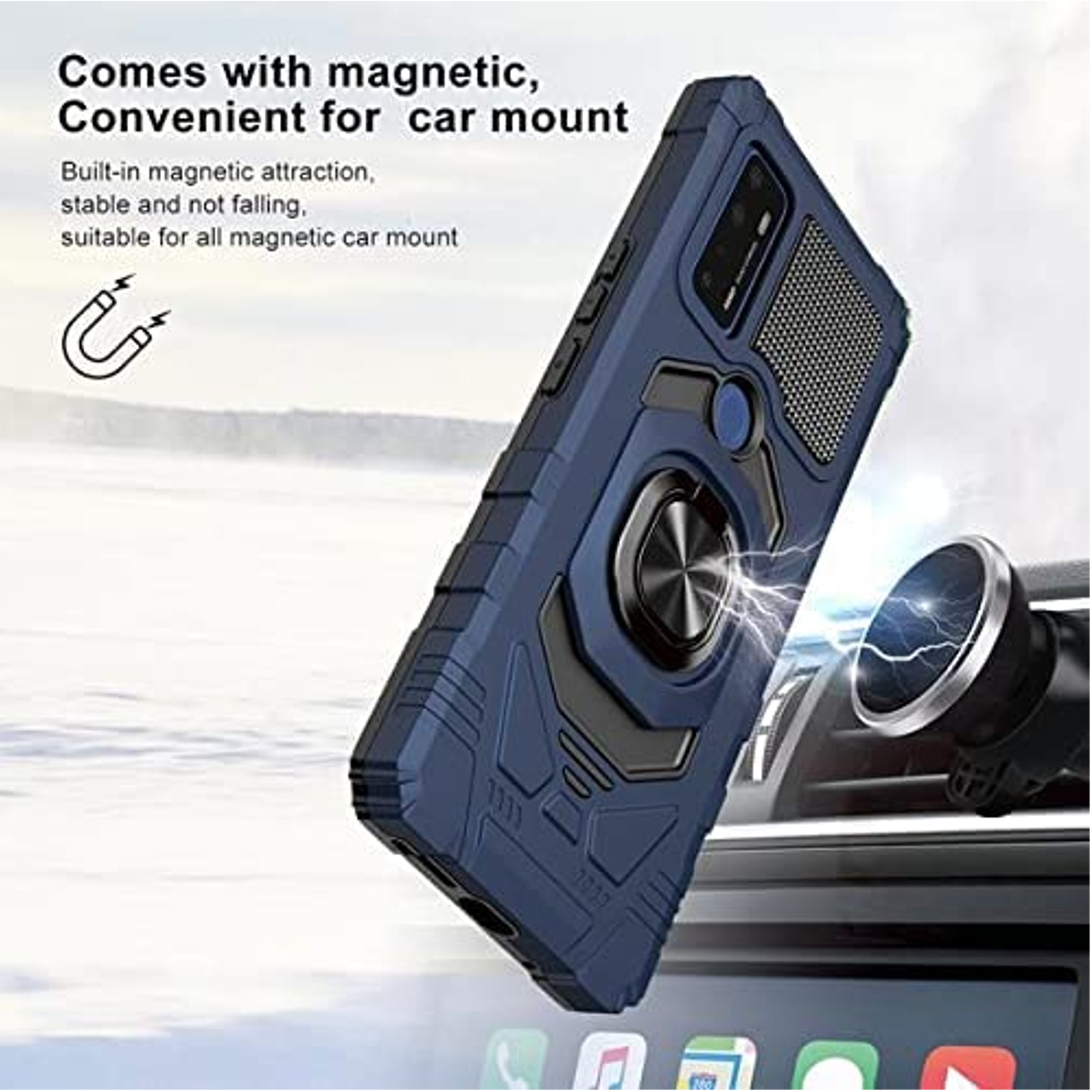 Para Kyocera DuraSport 5G Hybrid 360 ° Anillo giratorio Soporte Soporte Cubierta de la caja de armadura - Imagen 25 de 41