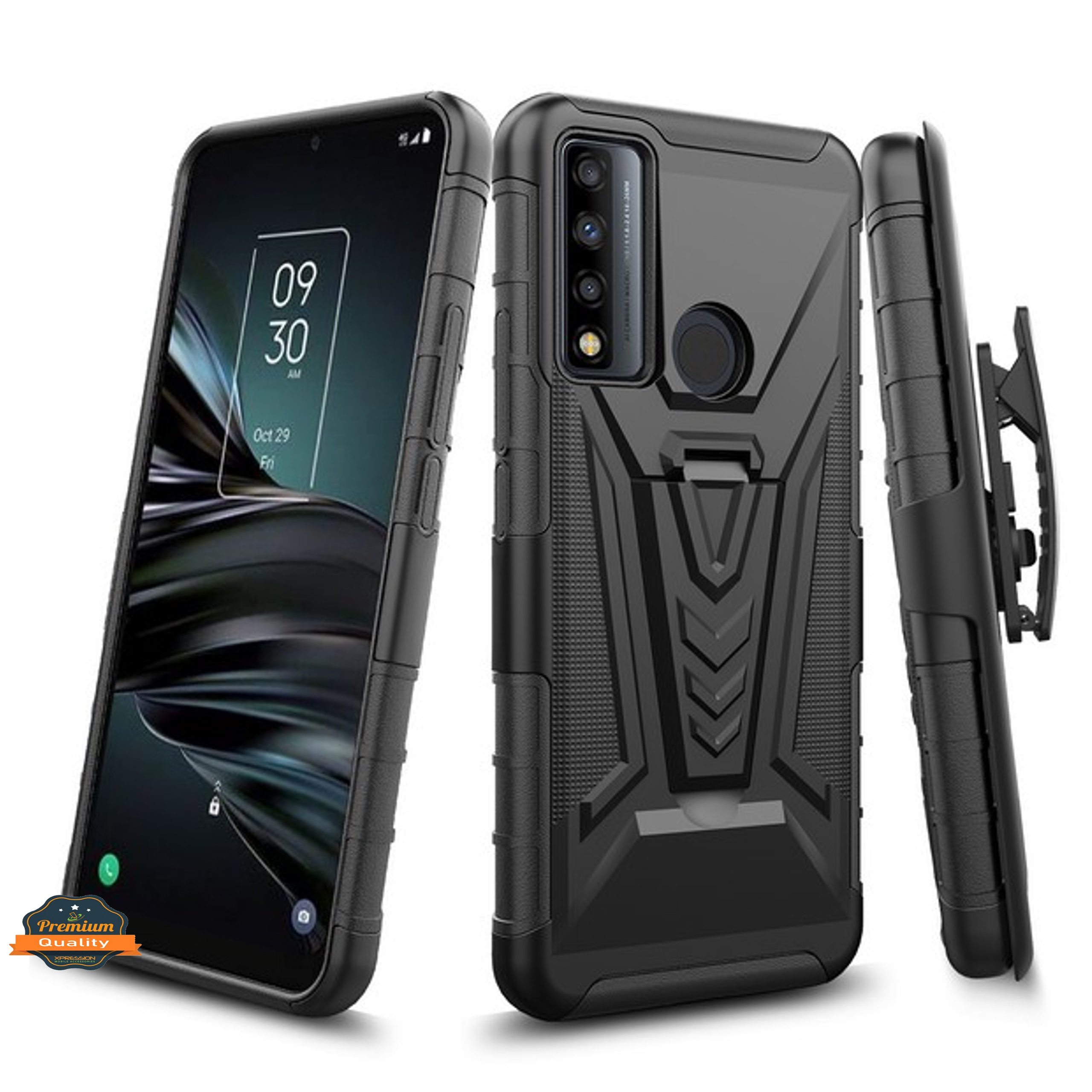 Funda protectora con clip para cinturón con blindaje híbrido de poliuretano termoplástico para Kyocera DuraSport 5G - Imagen 11 de 37
