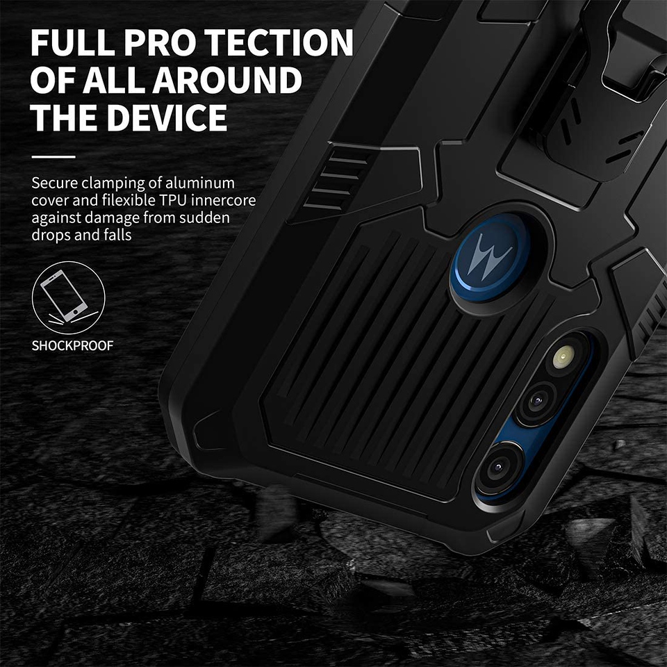For Motorola Moto G Power 2021 Hybrid Belt Clip & Kickstand 2in1 Hard Case Cover - 第 20/45 張圖片