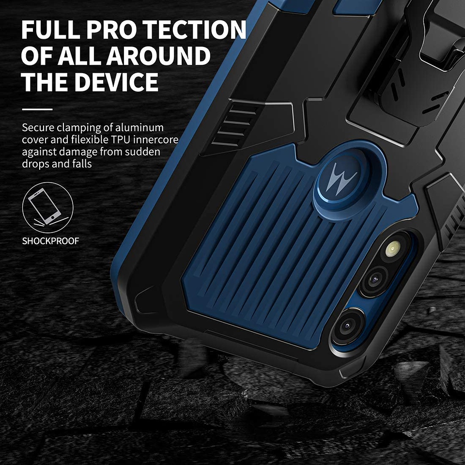 For Motorola Moto G Power 2021 Hybrid Belt Clip & Kickstand 2in1 Hard Case Cover - 第 32/45 張圖片
