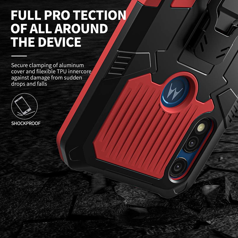 For Motorola Moto G Power 2021 Hybrid Belt Clip & Kickstand 2in1 Hard Case Cover - 第 42/45 張圖片