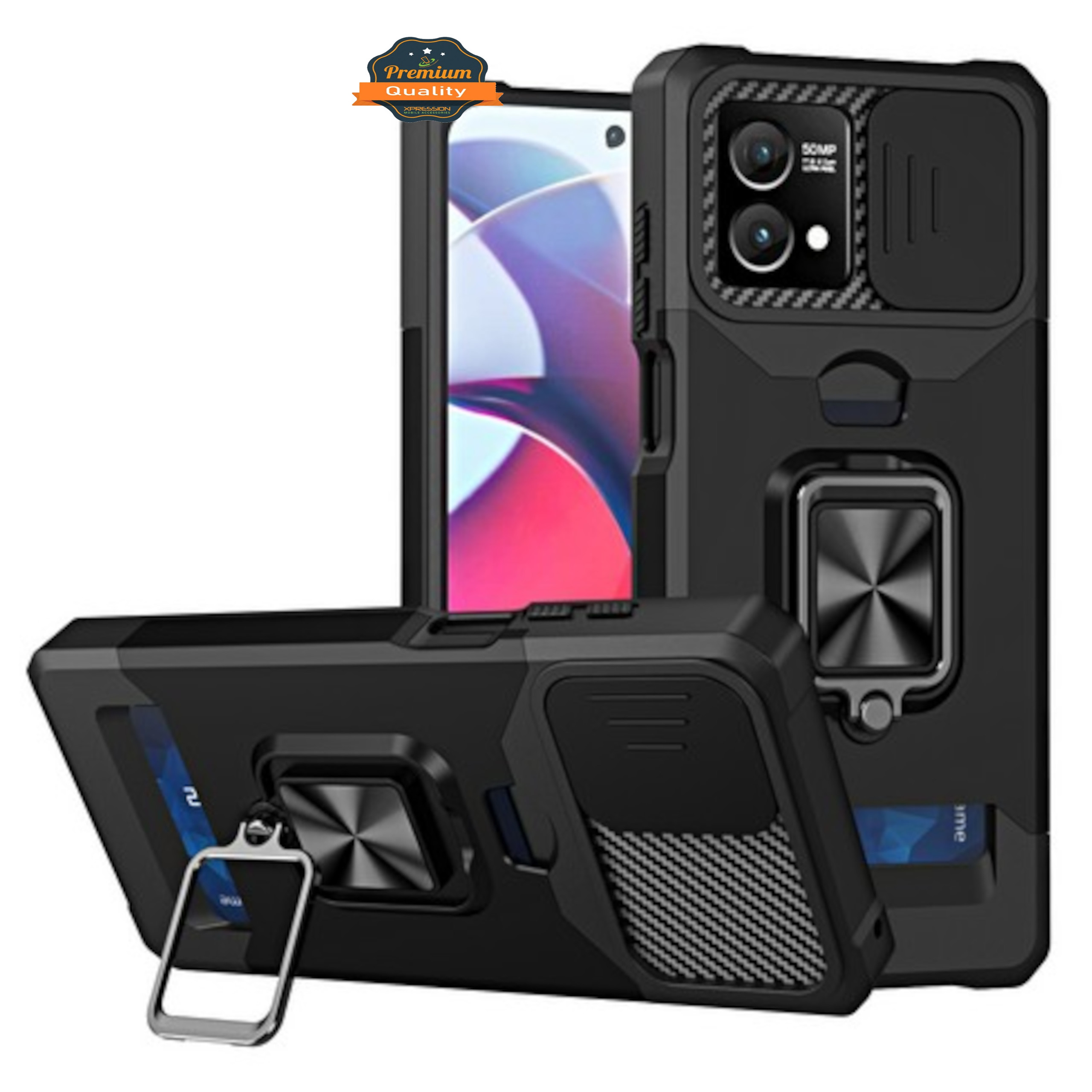 For Motorola Moto G Stylus 5G 2024 Wallet Card Ring Stand & Camera Case Cover - Picture 12 of 51