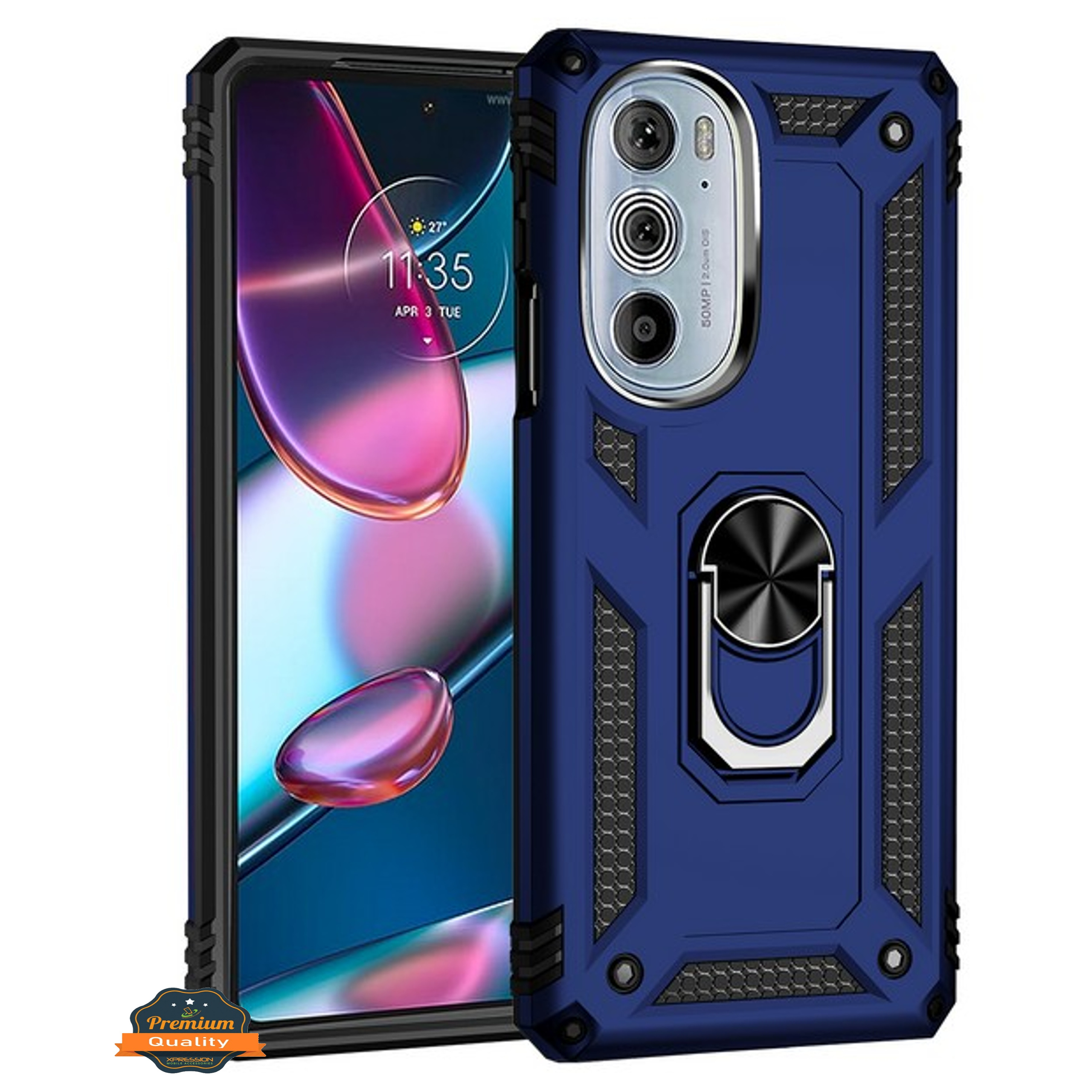 For Motorola Edge+ 2022 /Edge Plus Shockproof Hybrid 2in1 Ring Stand Case Cover - Picture 20 of 64