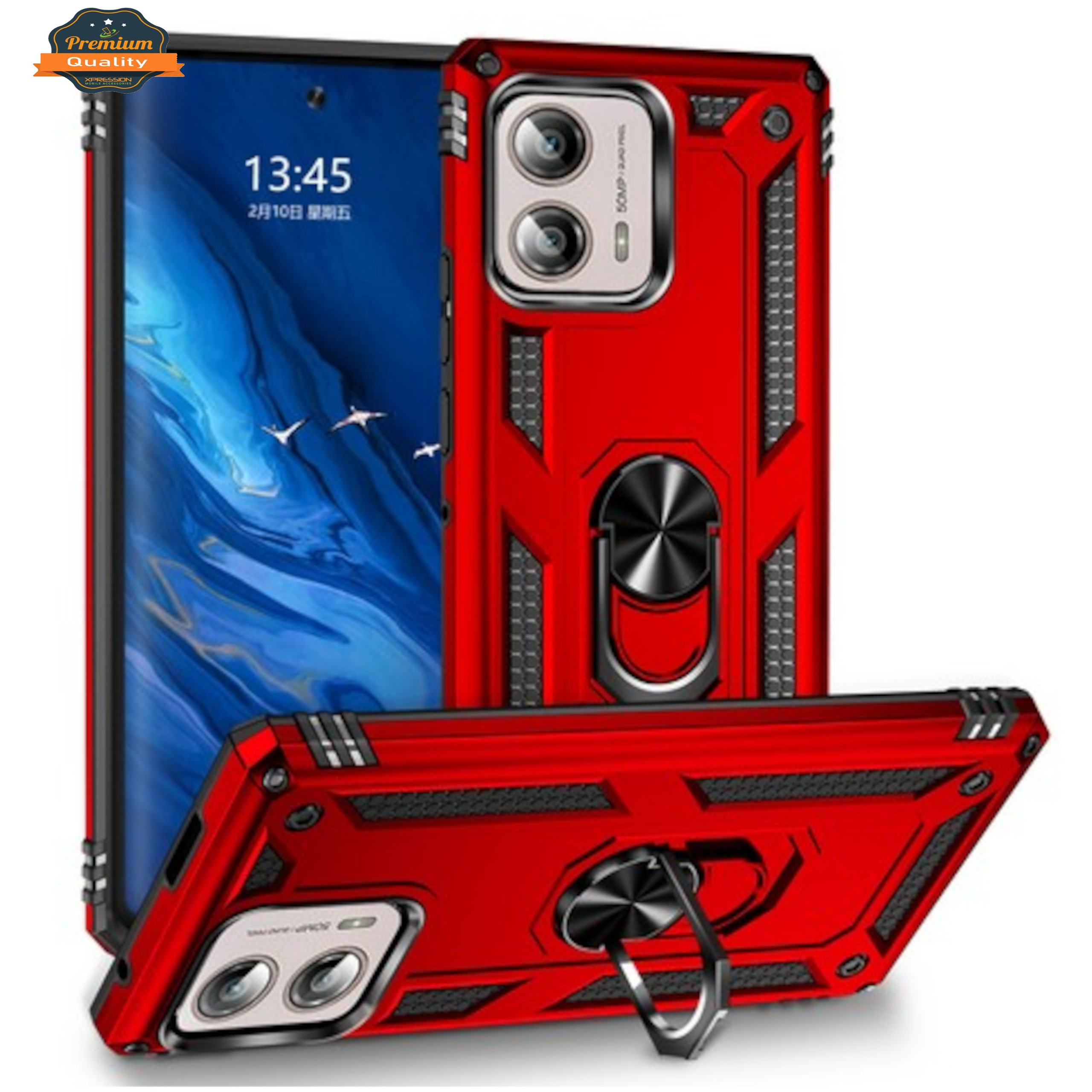For Motorola Moto G 5G 2025 Shockproof Ring Stand 2in1 Hybrid Case Cover - Picture 28 of 37