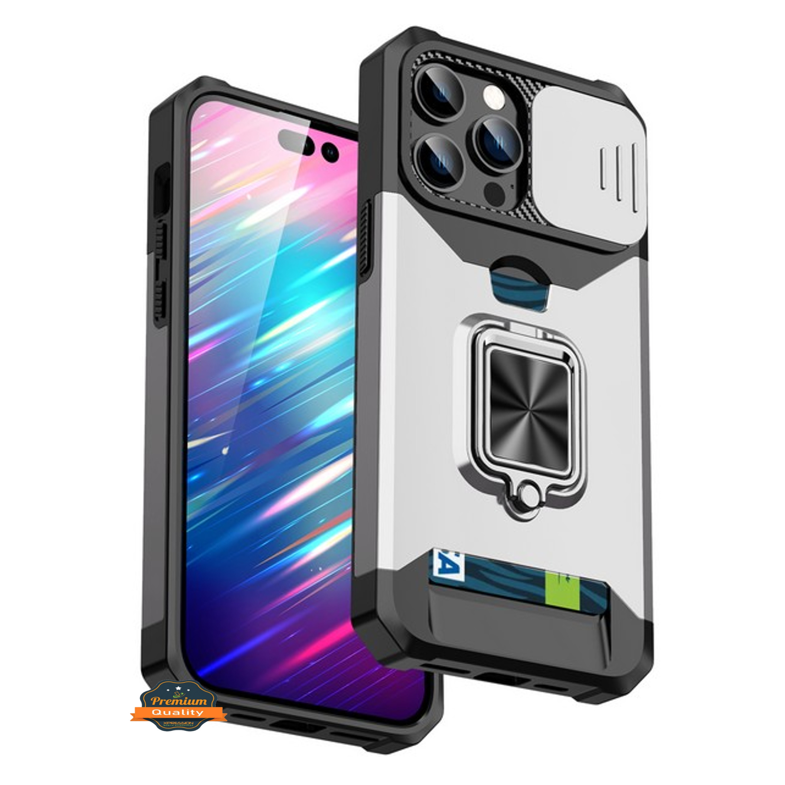 For Motorola Moto G 5G 2025 Hybrid Wallet Card Slot & Ring Stand Lens Case Cover - Picture 44 of 51