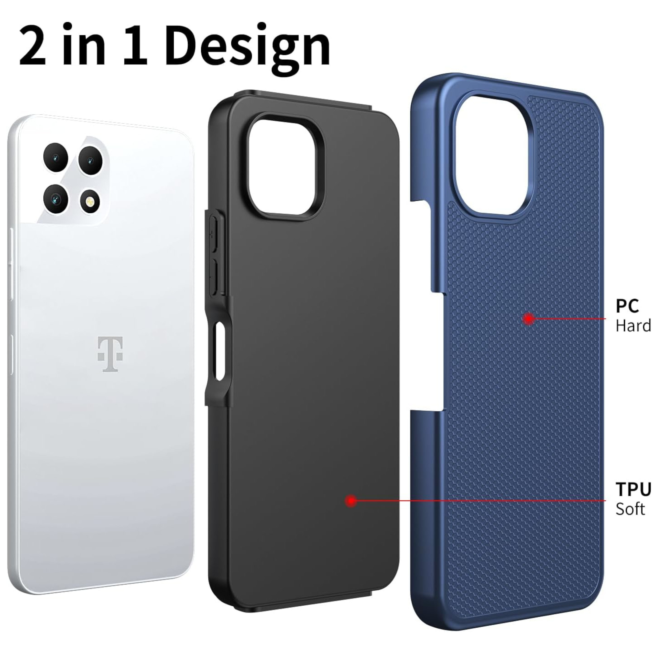 Para Motorola Moto G 5G 2025 Doble Capa TPU Híbrido con Texturizada Resistente Estuche Cubierta - Imagen 23 de 51