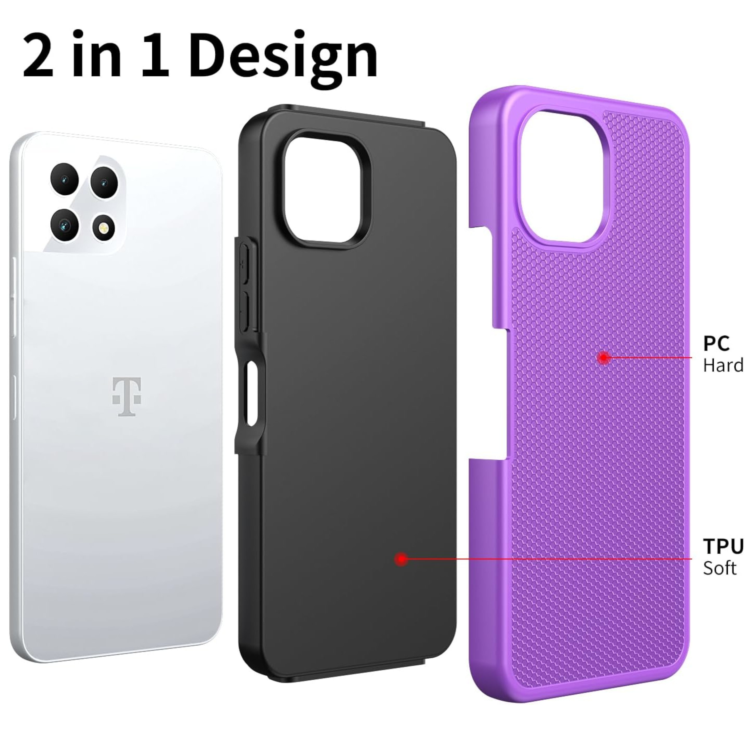 Para Motorola Moto G 5G 2025 Doble Capa TPU Híbrido con Texturizada Resistente Estuche Cubierta - Imagen 42 de 51
