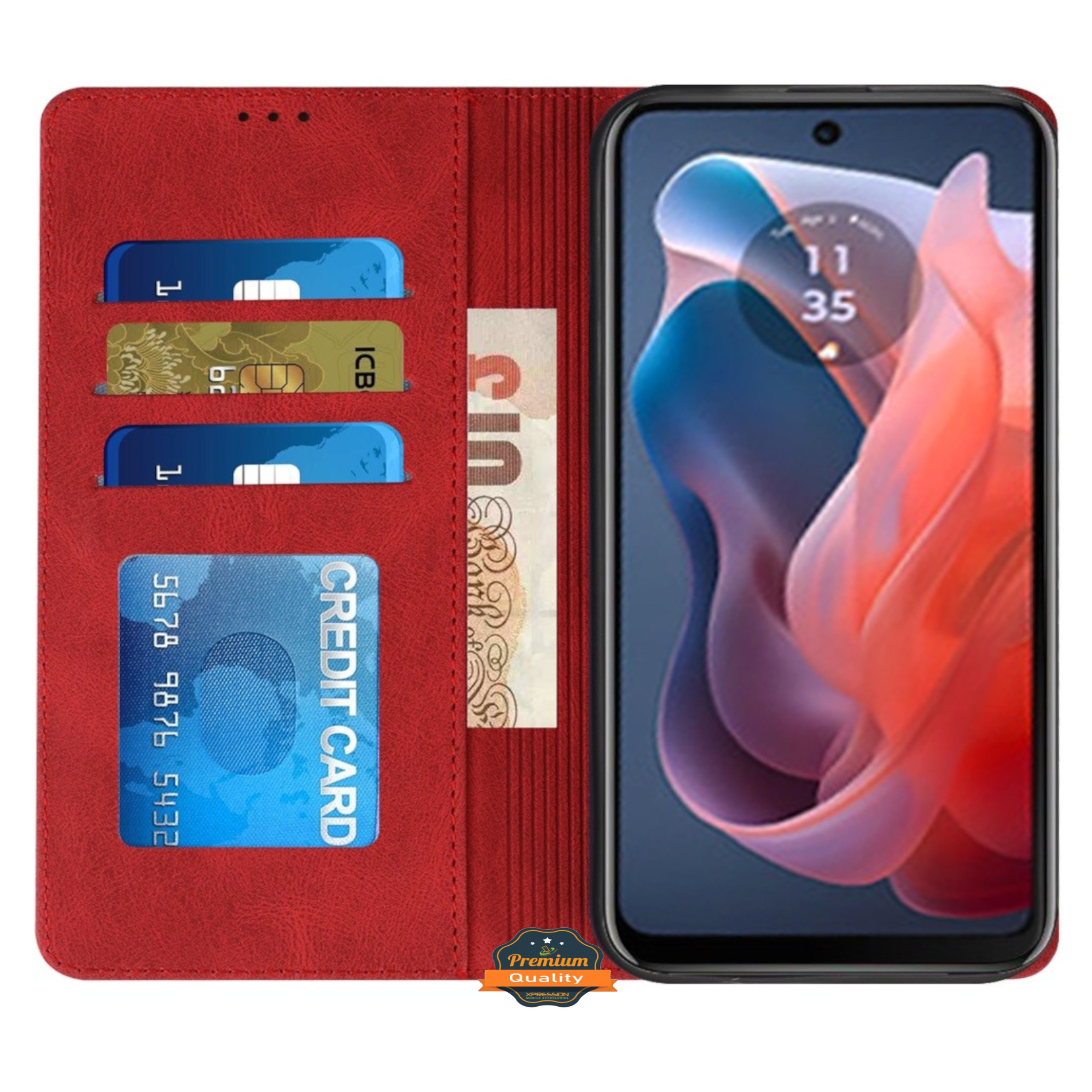 Do Motorola Moto G 5G 2025 Portfel Skórzany Flip Card Etui Etui Etui Etui Pokrowiec - Zdjęcie 20 z 46