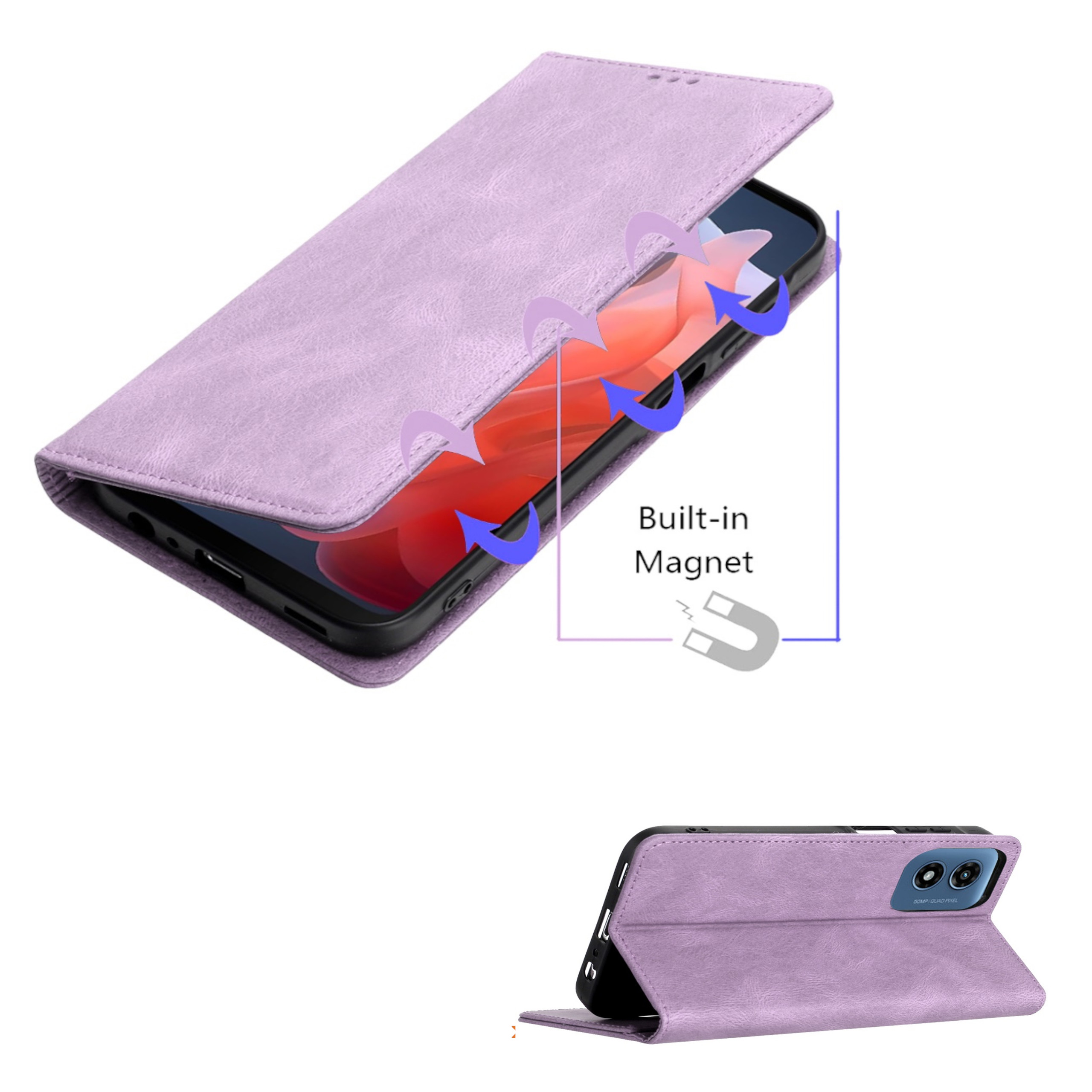 Do Motorola Moto G 5G 2025 Portfel Skórzany Flip Card Etui Etui Etui Etui Pokrowiec - Zdjęcie 25 z 46