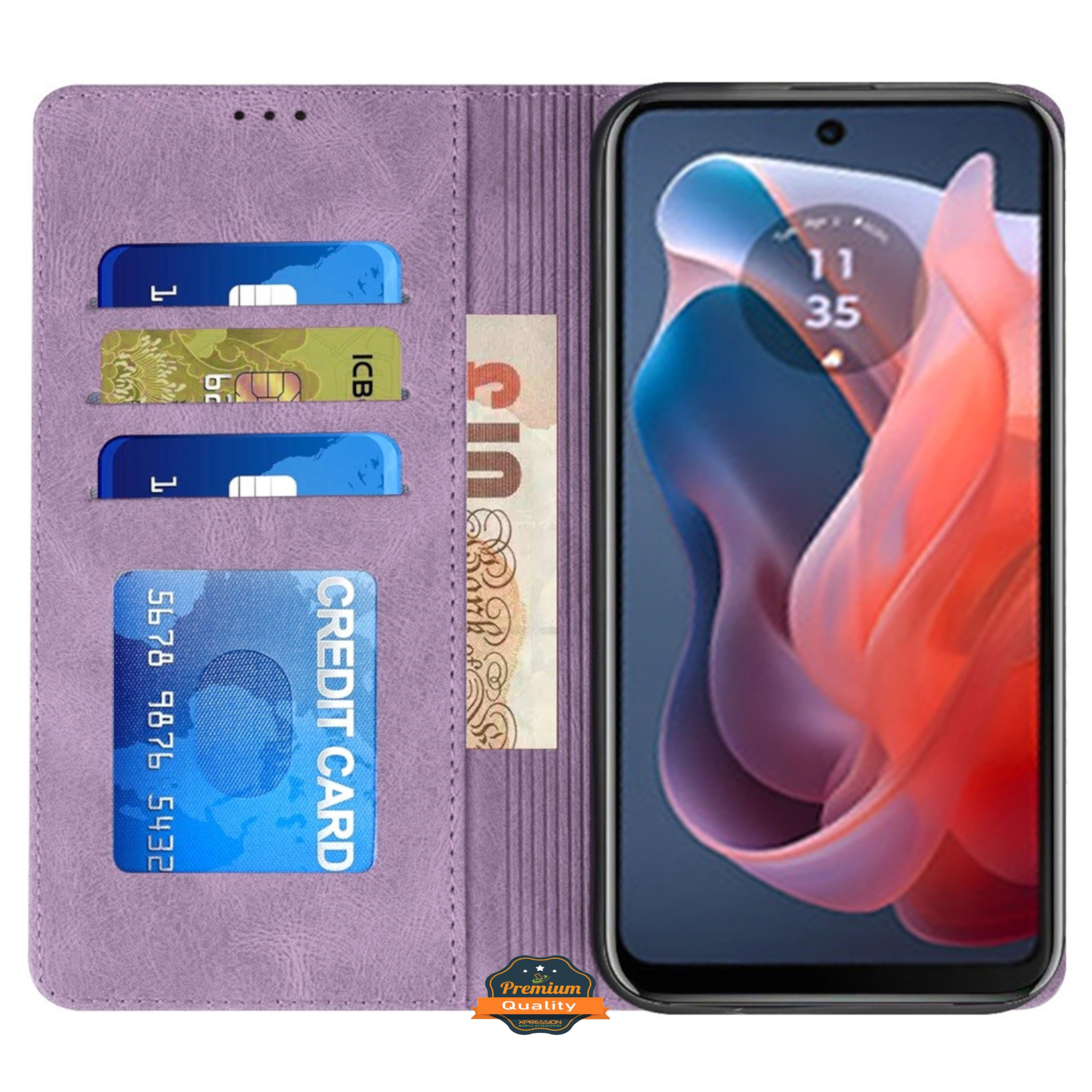 Do Motorola Moto G 5G 2025 Portfel Skórzany Flip Card Etui Etui Etui Etui Pokrowiec - Zdjęcie 26 z 46