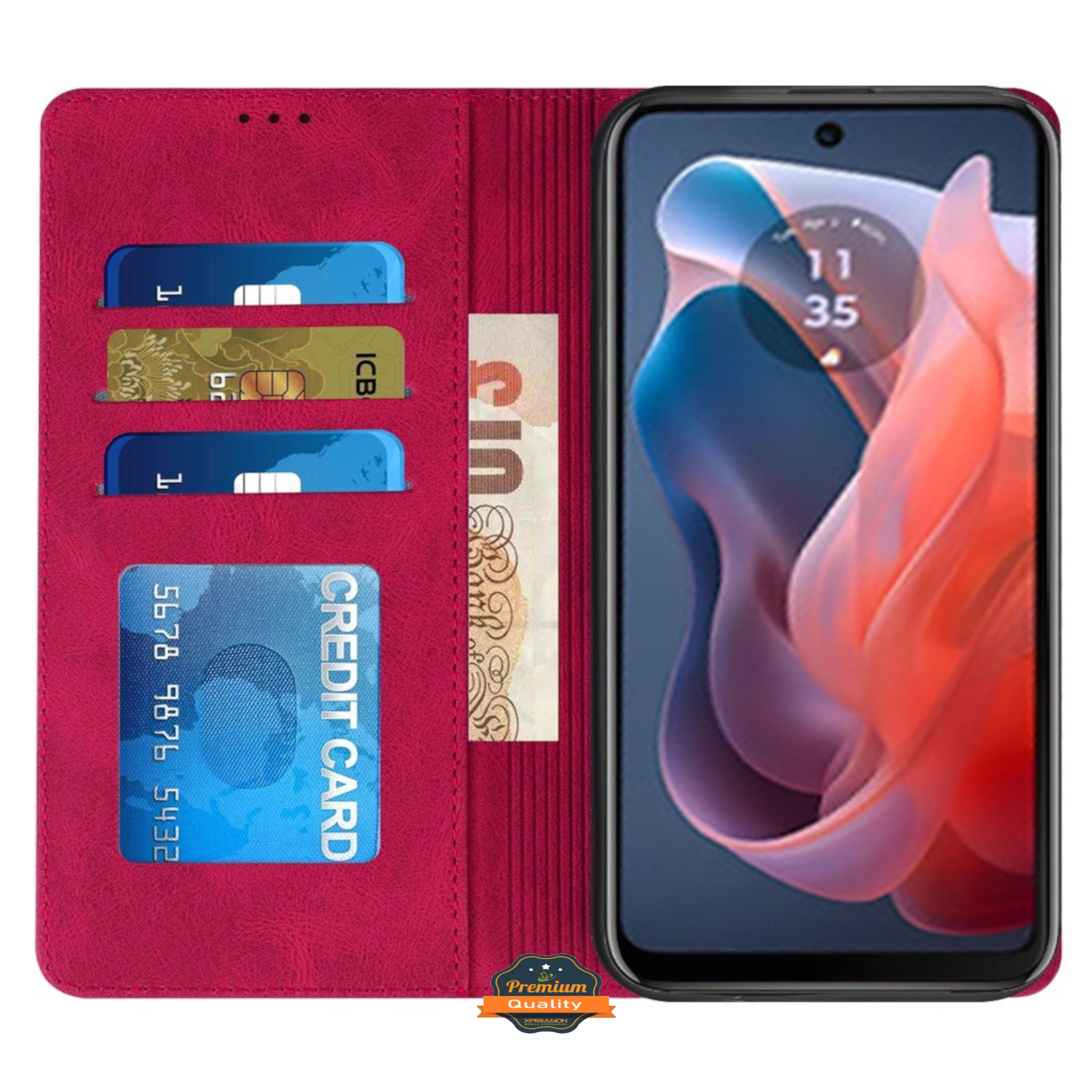 Do Motorola Moto G 5G 2025 Portfel Skórzany Flip Card Etui Etui Etui Etui Pokrowiec - Zdjęcie 32 z 46