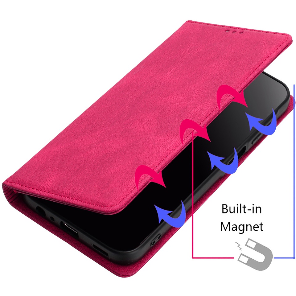 Do Motorola Moto G 5G 2025 Portfel Skórzany Flip Card Etui Etui Etui Etui Pokrowiec - Zdjęcie 33 z 46