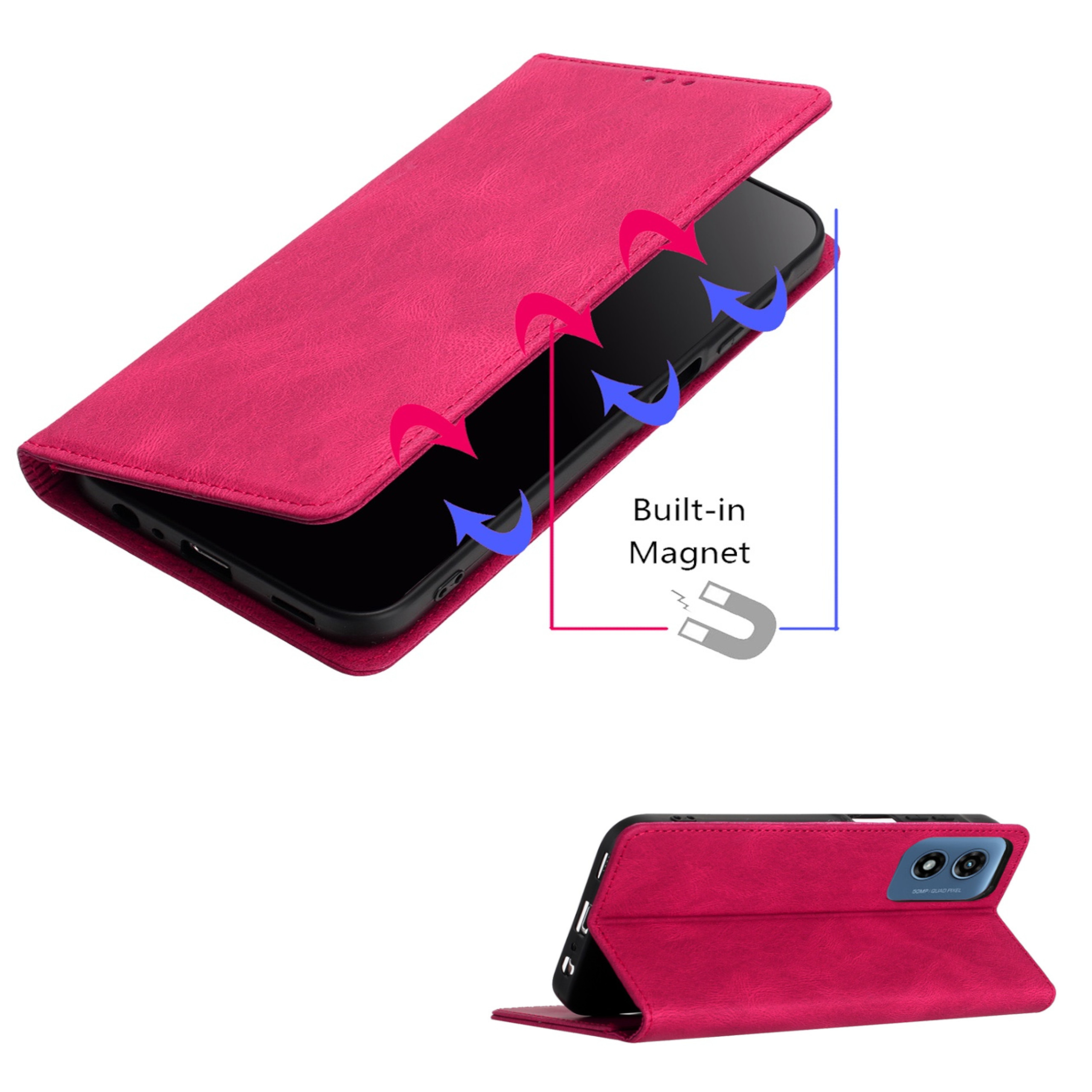 Do Motorola Moto G 5G 2025 Portfel Skórzany Flip Card Etui Etui Etui Etui Pokrowiec - Zdjęcie 31 z 46
