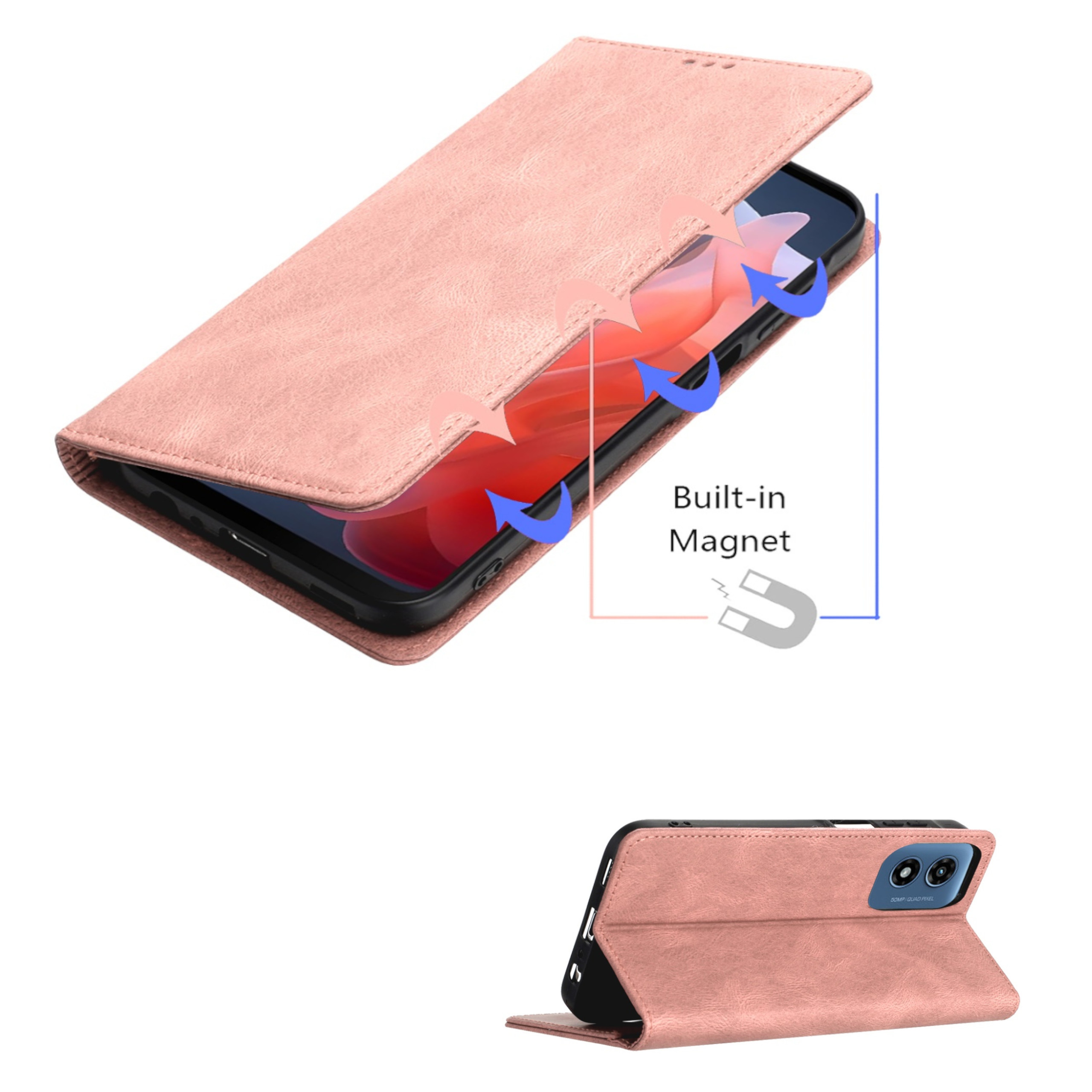 Do Motorola Moto G 5G 2025 Portfel Skórzany Flip Card Etui Etui Etui Etui Pokrowiec - Zdjęcie 43 z 46