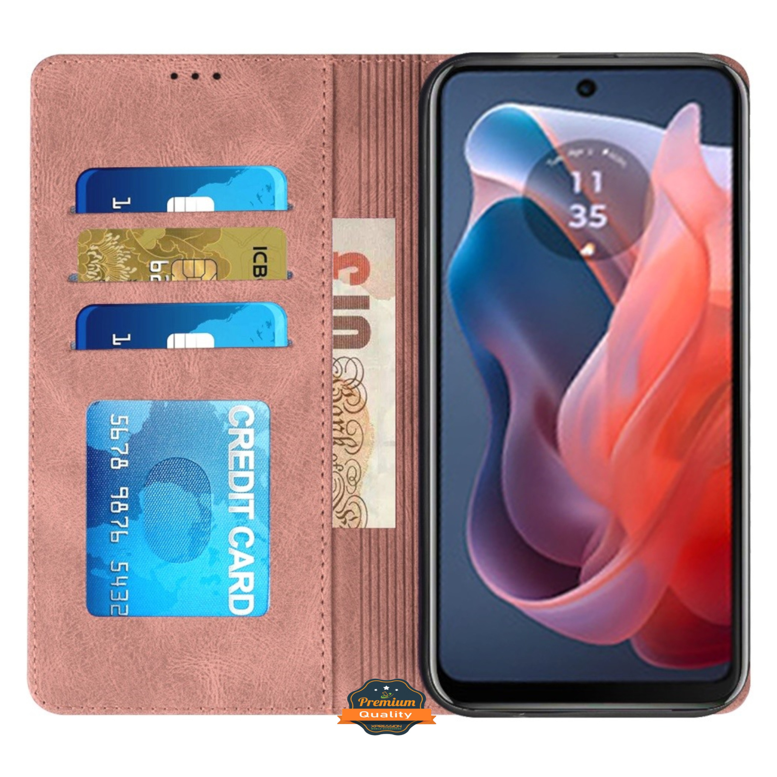 Do Motorola Moto G 5G 2025 Portfel Skórzany Flip Card Etui Etui Etui Etui Pokrowiec - Zdjęcie 44 z 46