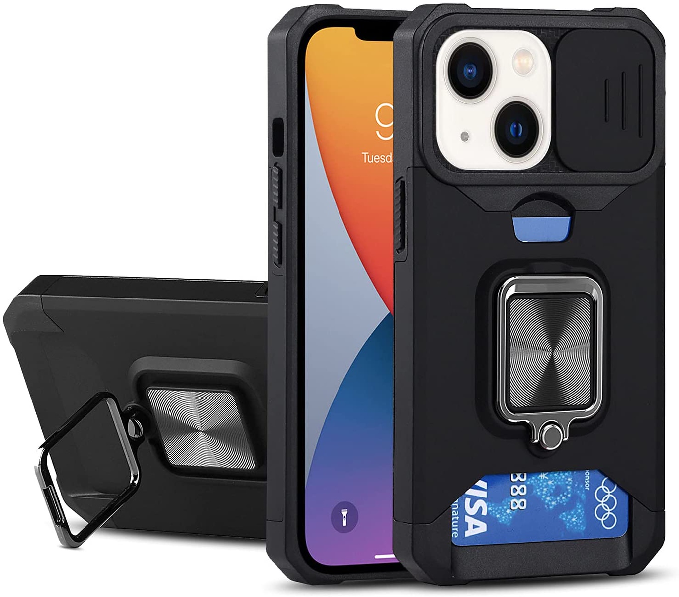 Für Motorola Moto G Power 5G 2025 Hybrid Wallet Card & Ring Stand Case Hülle - Bild 21 von 51