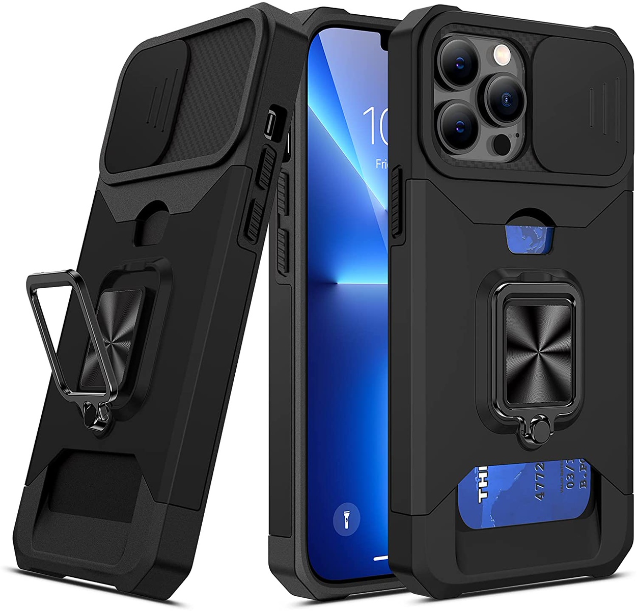 Für Motorola Moto G Power 5G 2025 Hybrid Wallet Card & Ring Stand Case Hülle - Bild 14 von 51