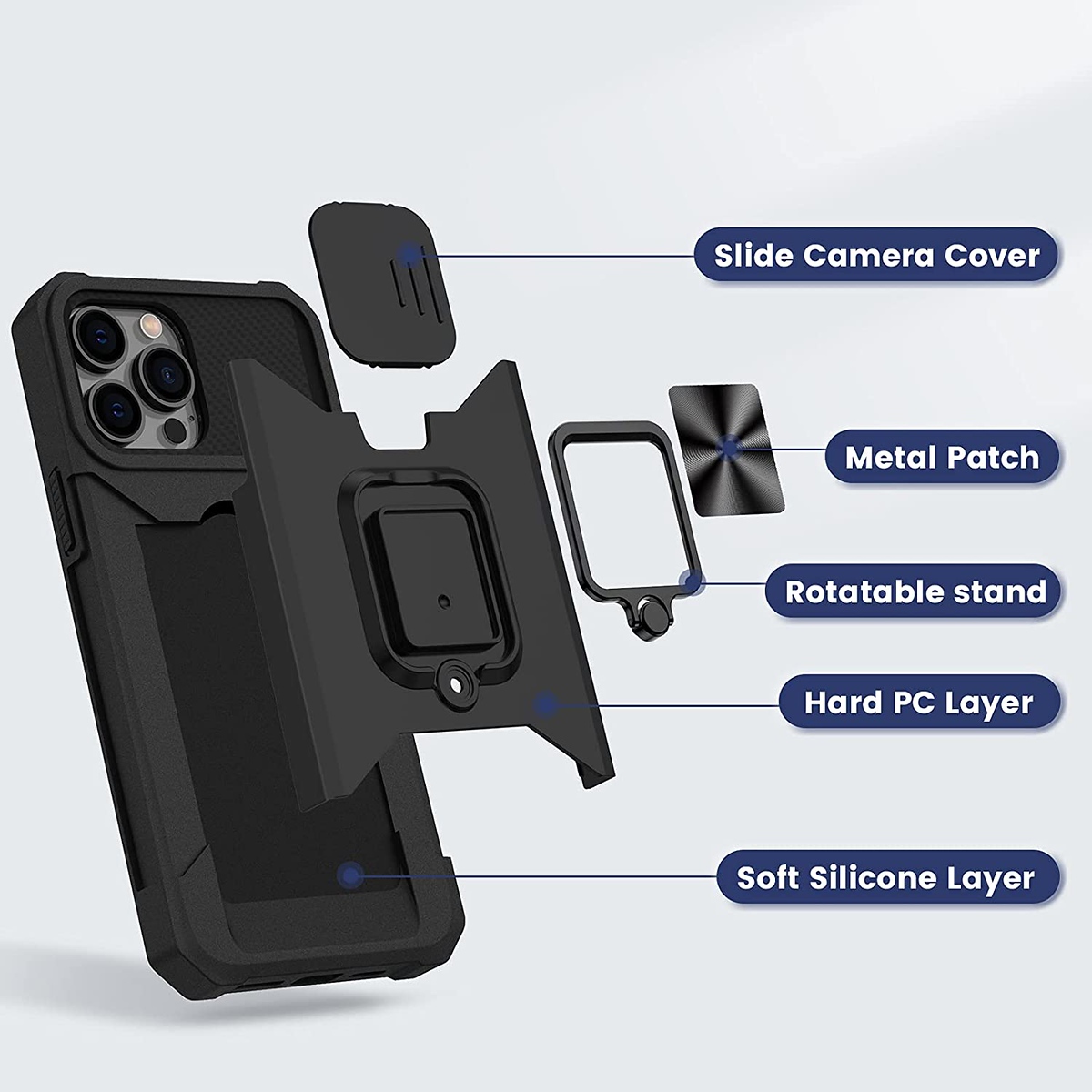 Für Motorola Moto G Power 5G 2025 Hybrid Wallet Card & Ring Stand Case Hülle - Bild 19 von 51