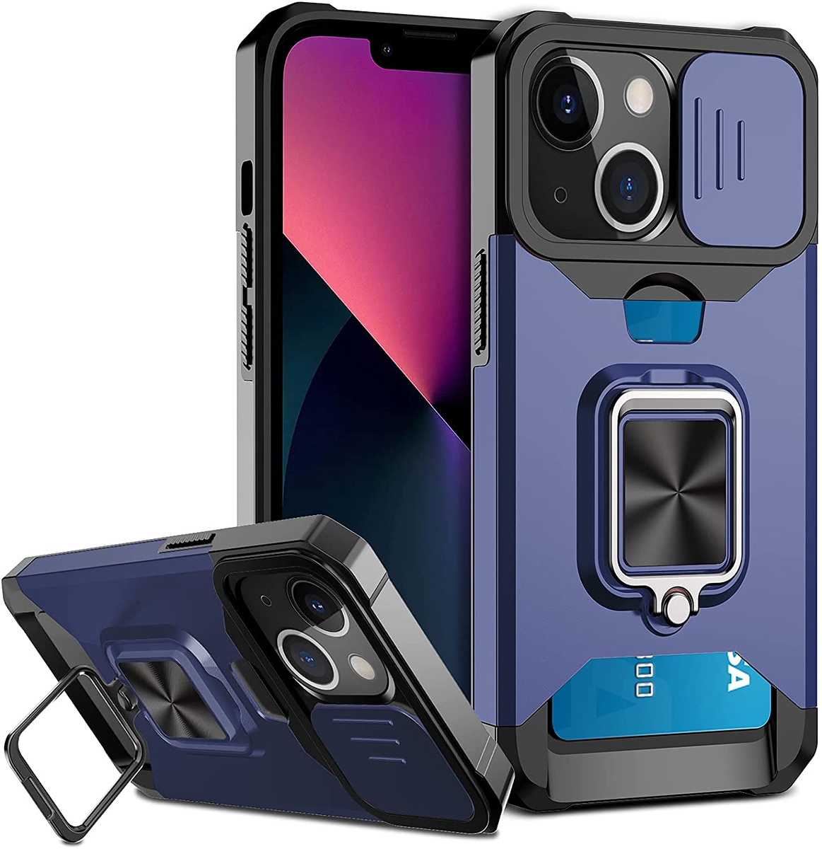 Für Motorola Moto G Power 5G 2025 Hybrid Wallet Card & Ring Stand Case Hülle - Bild 31 von 51