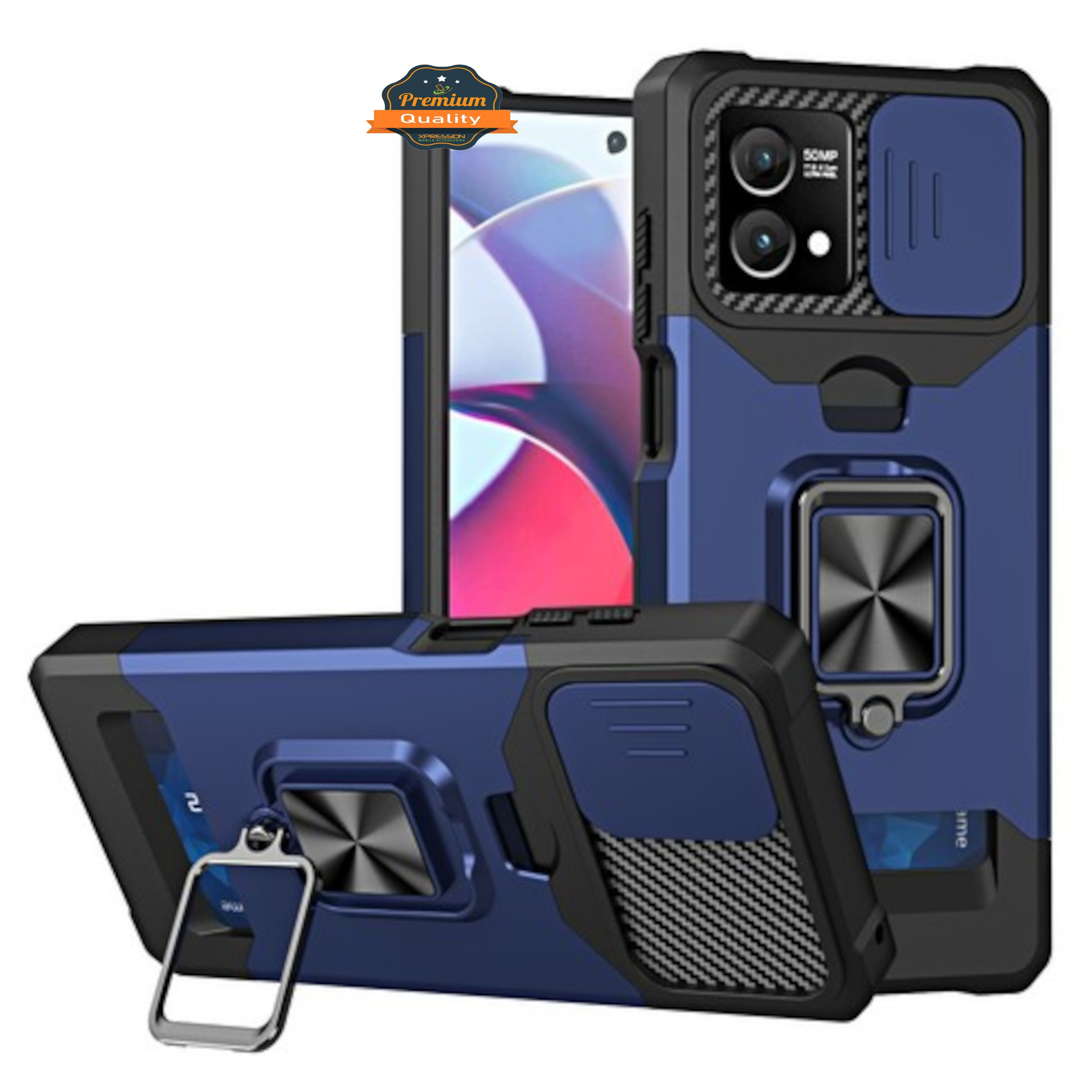 Für Motorola Moto G Power 5G 2025 Hybrid Wallet Card & Ring Stand Case Hülle - Bild 22 von 51