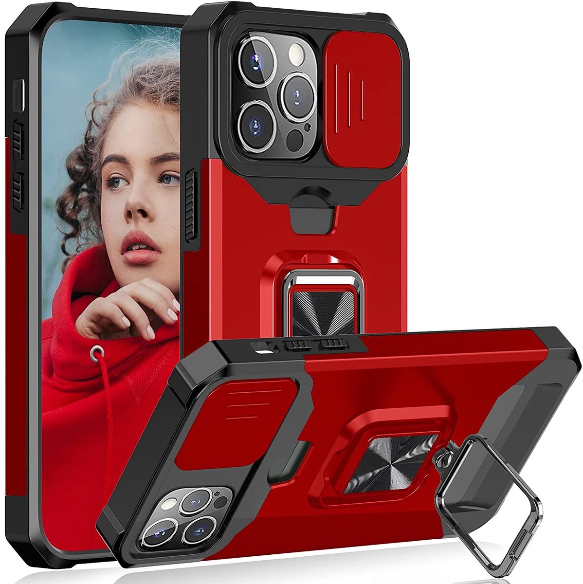 Für Motorola Moto G Power 5G 2025 Hybrid Wallet Card & Ring Stand Case Hülle - Bild 41 von 51
