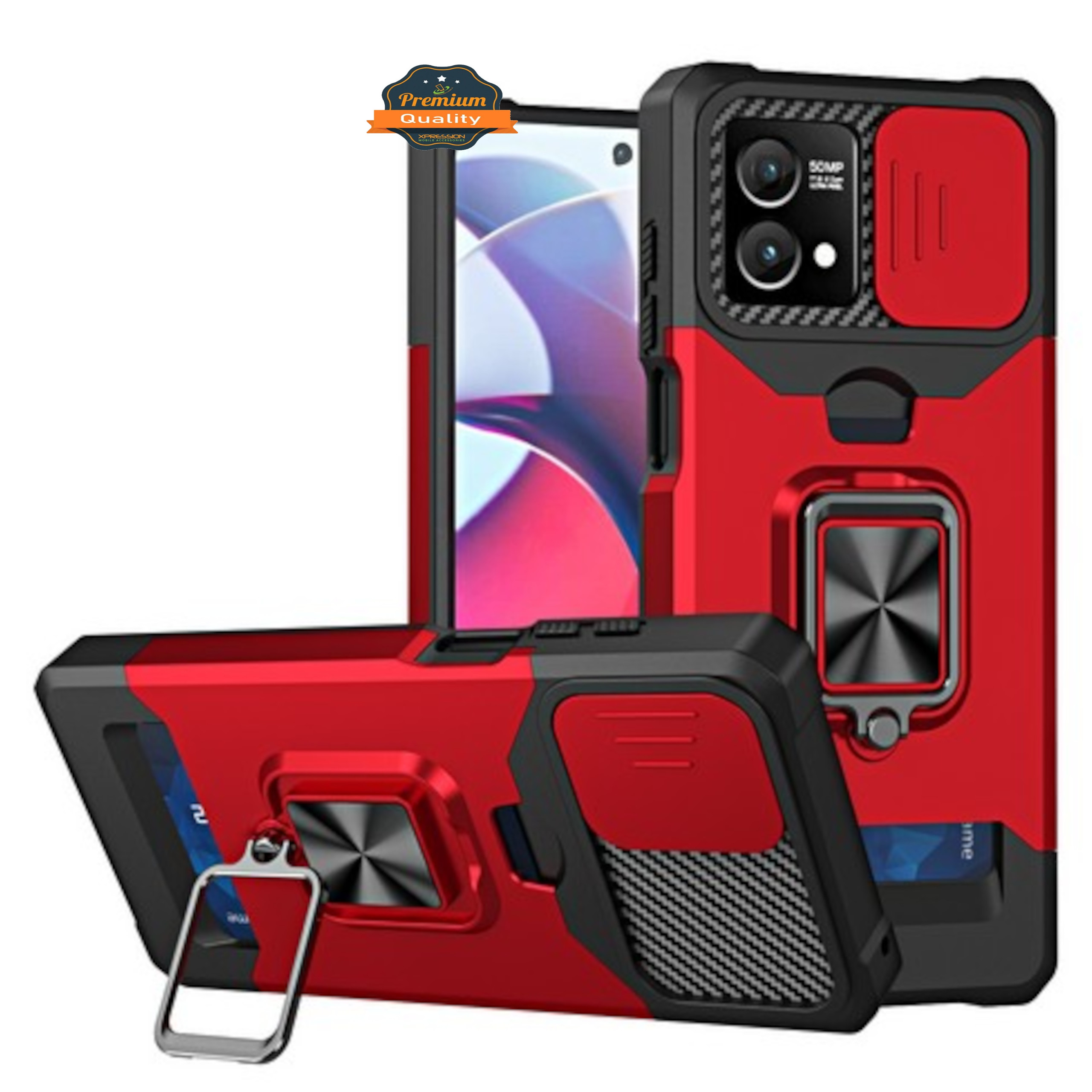 Für Motorola Moto G Power 5G 2025 Hybrid Wallet Card & Ring Stand Case Hülle - Bild 32 von 51