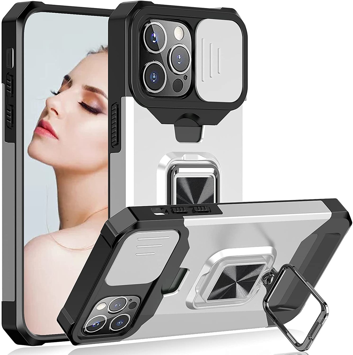 Für Motorola Moto G Power 5G 2025 Hybrid Wallet Card & Ring Stand Case Hülle - Bild 45 von 51