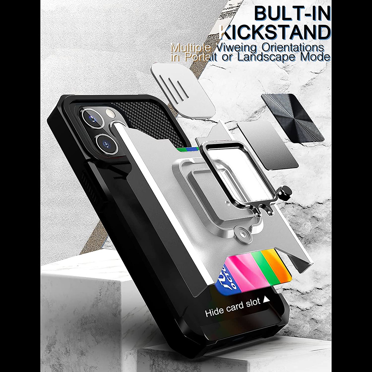 Für Motorola Moto G Power 5G 2025 Hybrid Wallet Card & Ring Stand Case Hülle - Bild 49 von 51