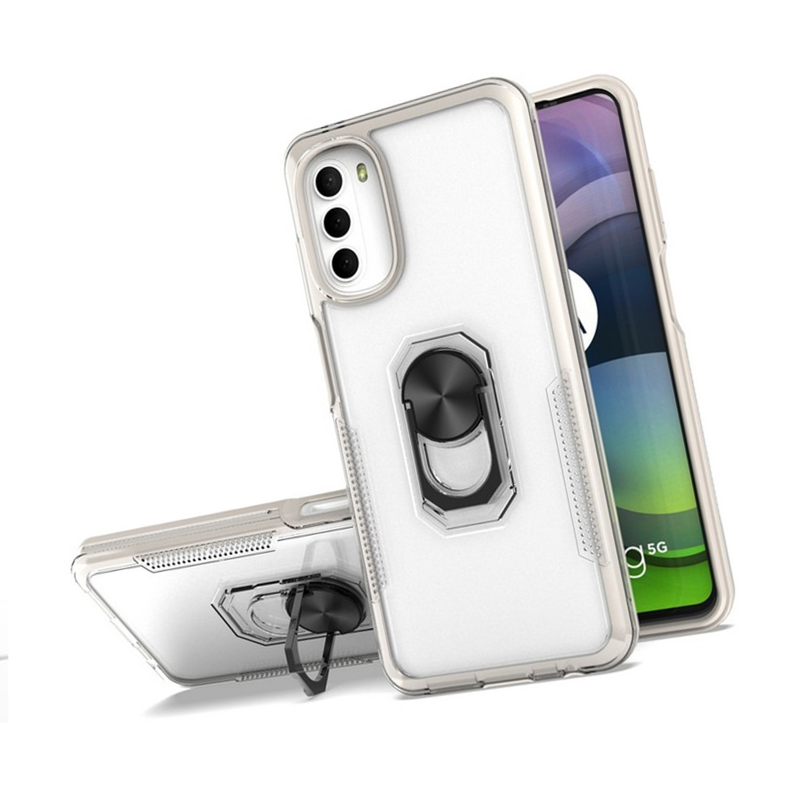 Funda protectora con soporte de anillo híbrido transparente para Motorola Moto G Stylus 5G 22 - Imagen 11 de 50