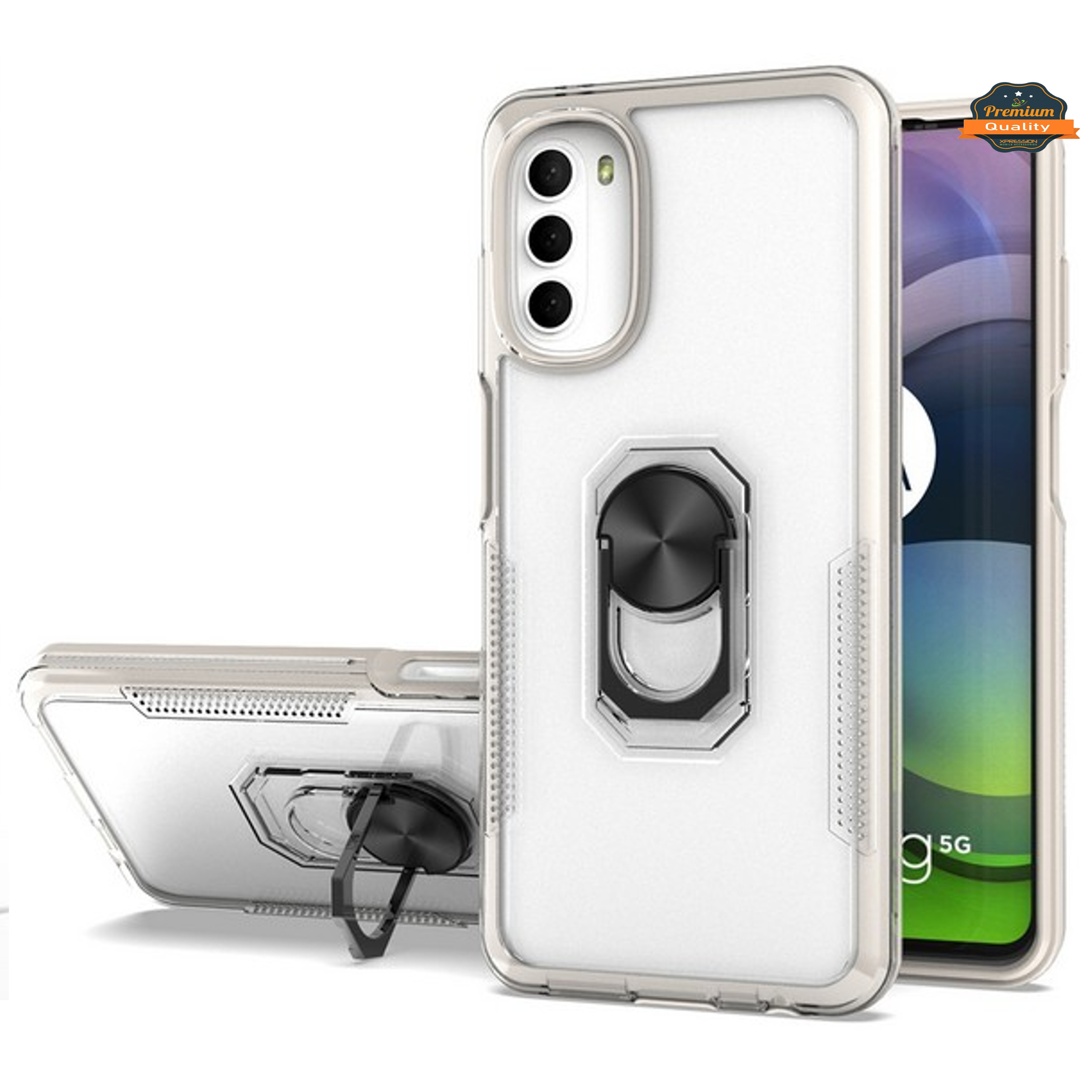 Funda protectora con soporte de anillo híbrido transparente para Motorola Moto G Stylus 5G 22 - Imagen 9 de 50