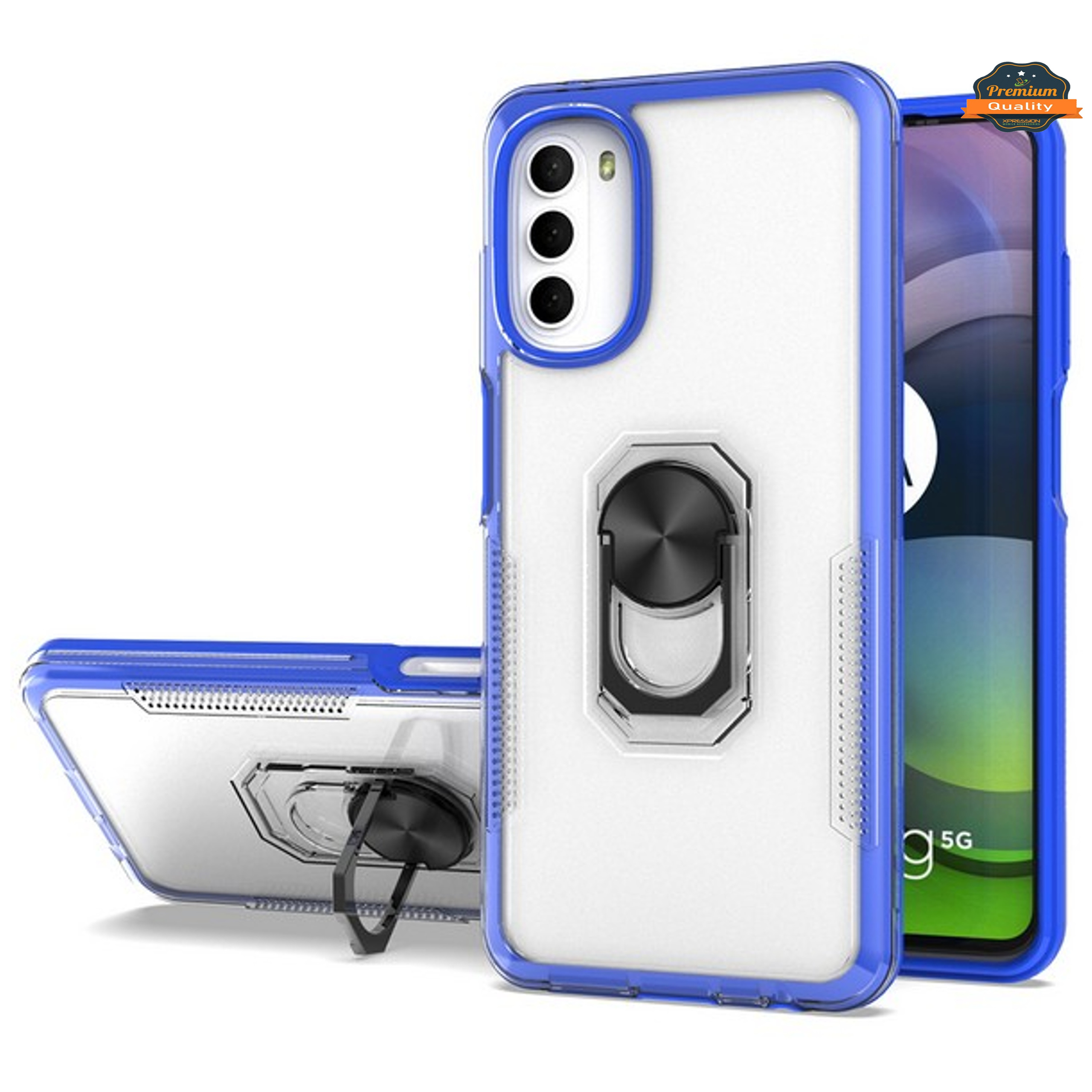 Funda protectora con soporte de anillo híbrido transparente para Motorola Moto G Stylus 5G 22 - Imagen 23 de 50