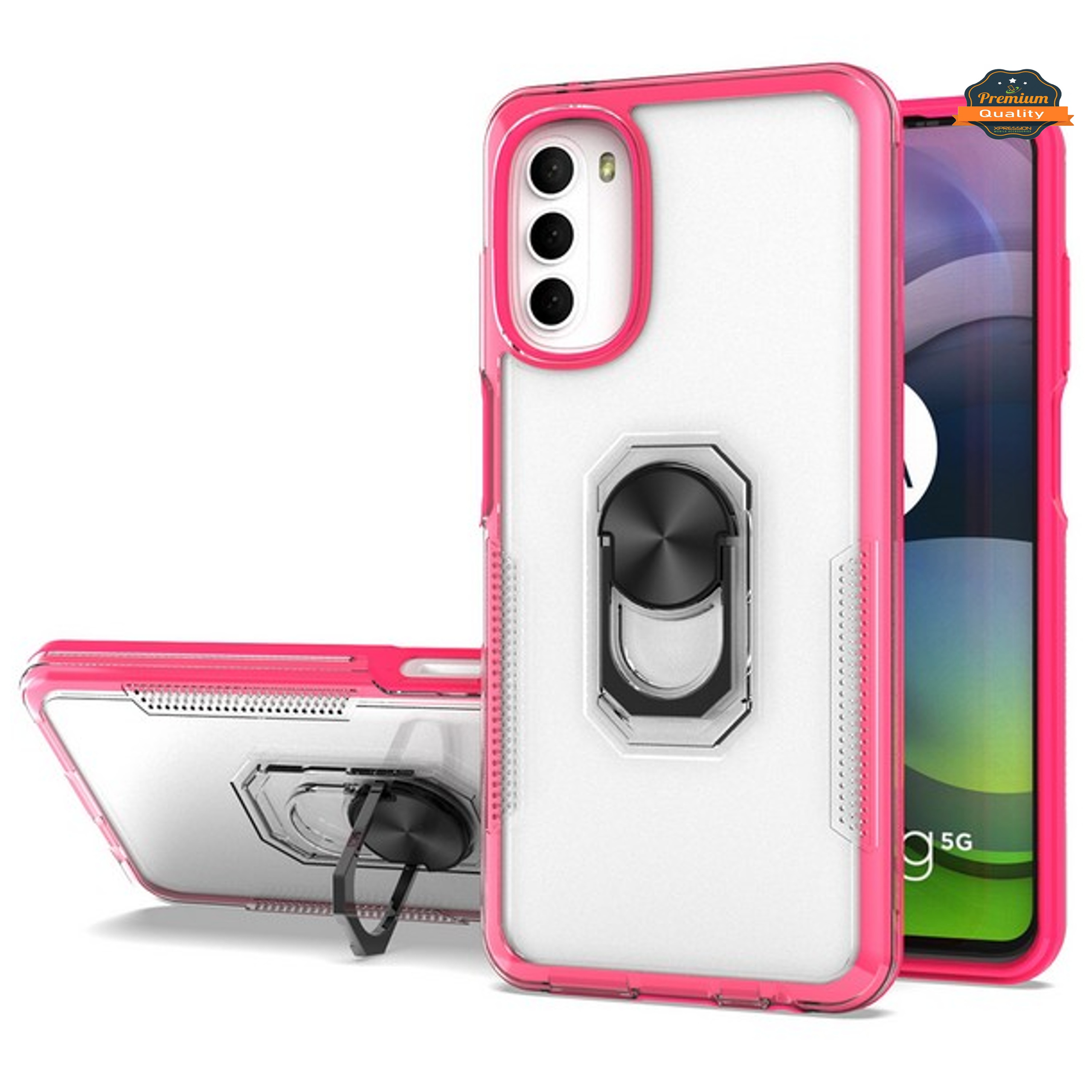 Funda protectora con soporte de anillo híbrido transparente para Motorola Moto G Stylus 5G 22 - Imagen 44 de 50