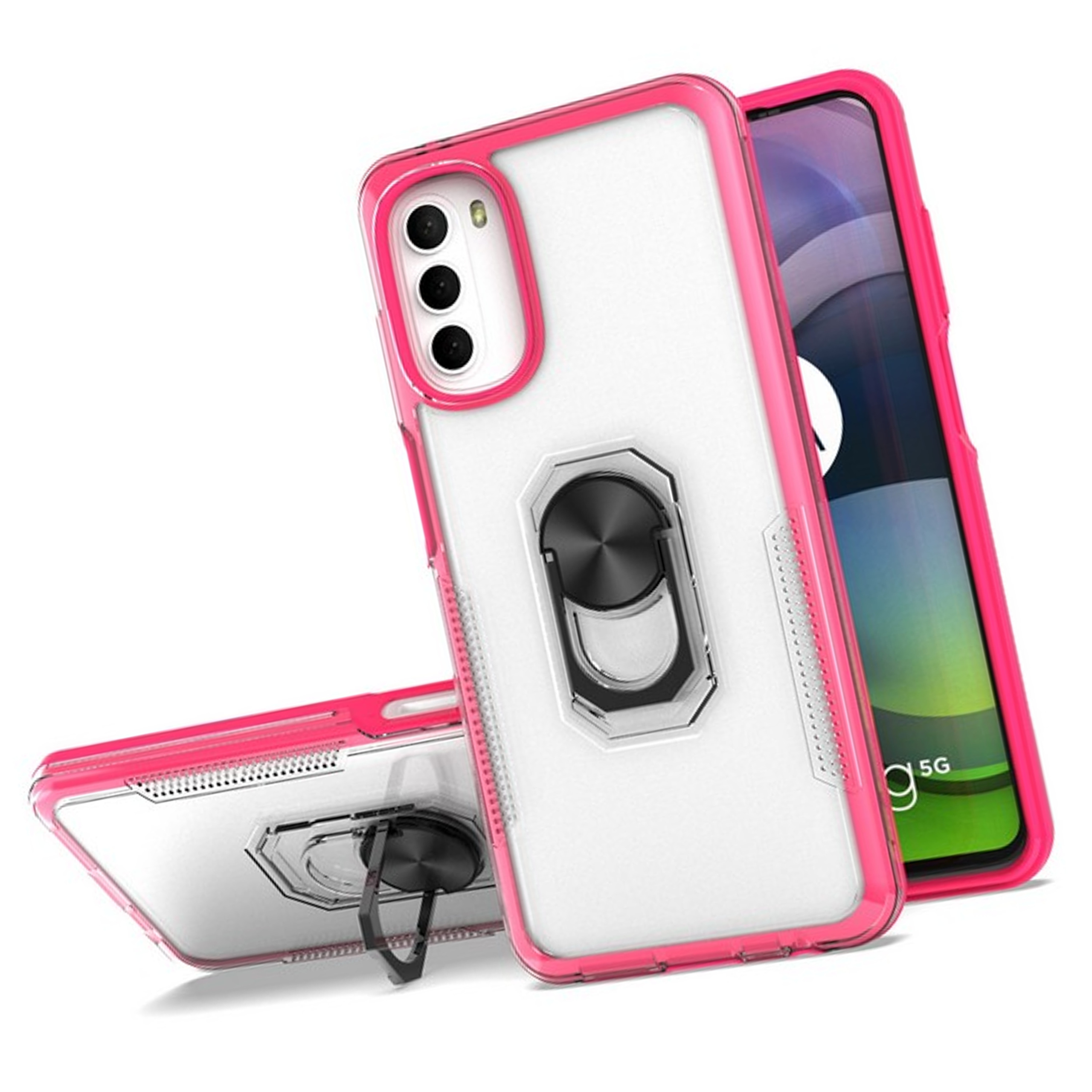 Funda protectora con soporte de anillo híbrido transparente para Motorola Moto G Stylus 5G 22 - Imagen 46 de 50