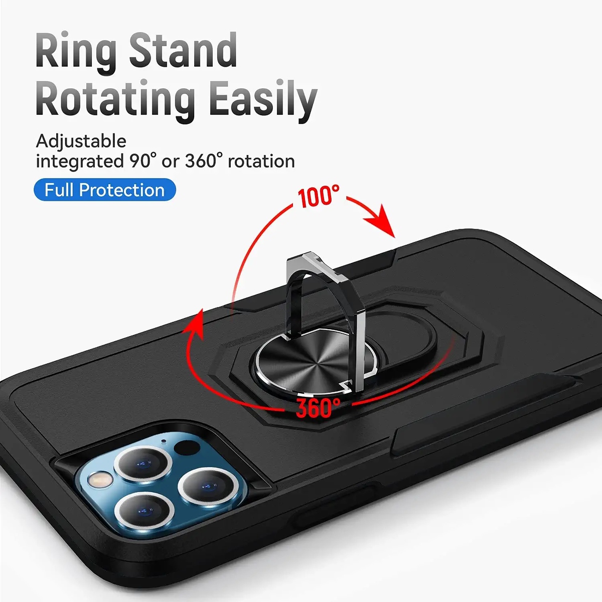 Funda protectora con soporte de anillo híbrido de doble capa a prueba de golpes para Motorola Moto G 5G 2023 - Imagen 16 de 63