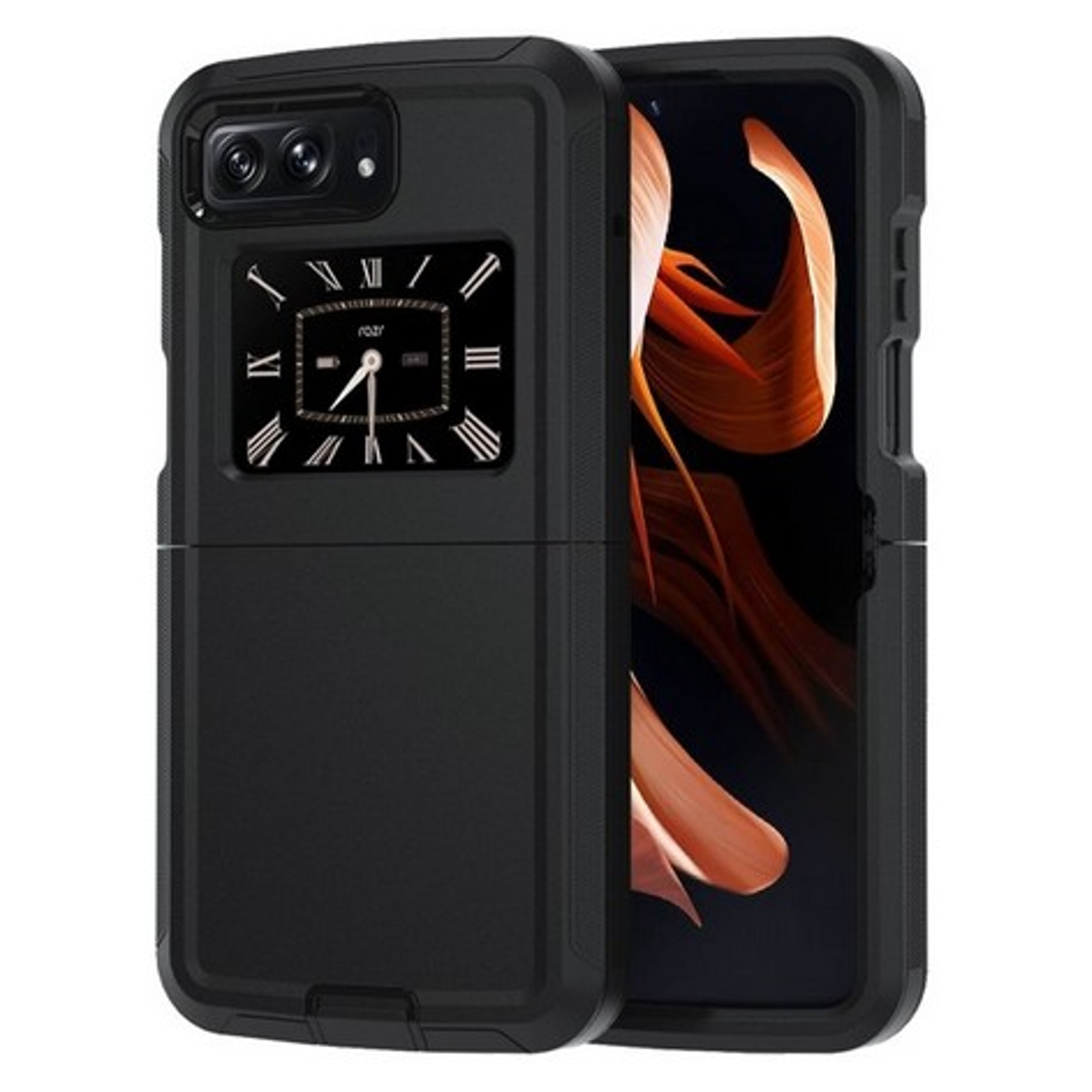Funda protectora de poliuretano termoplástico de goma doble capa resistente con parachoques híbrido para Motorola Razr 2022 - Imagen 11 de 45