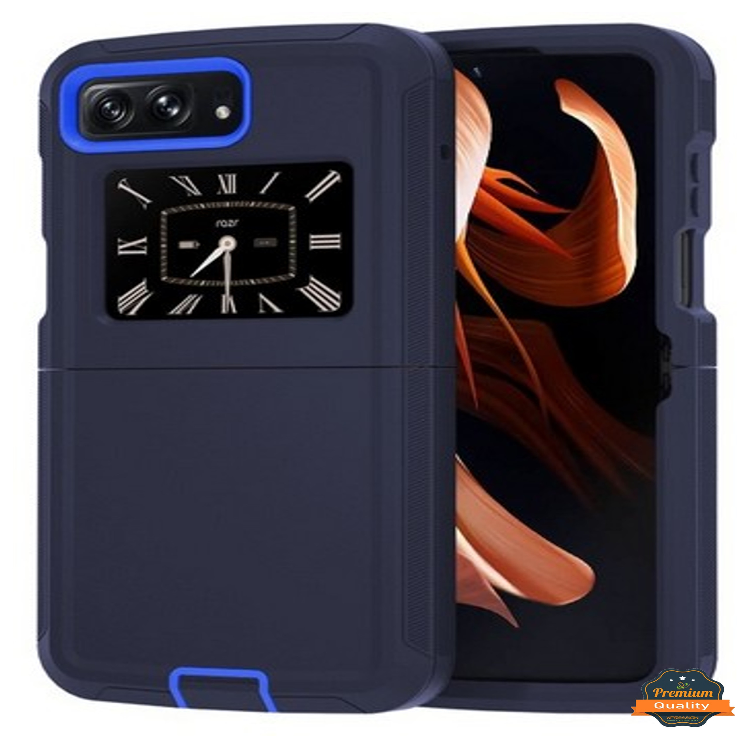 Funda protectora de poliuretano termoplástico de goma doble capa resistente con parachoques híbrido para Motorola Razr 2022 - Imagen 19 de 45