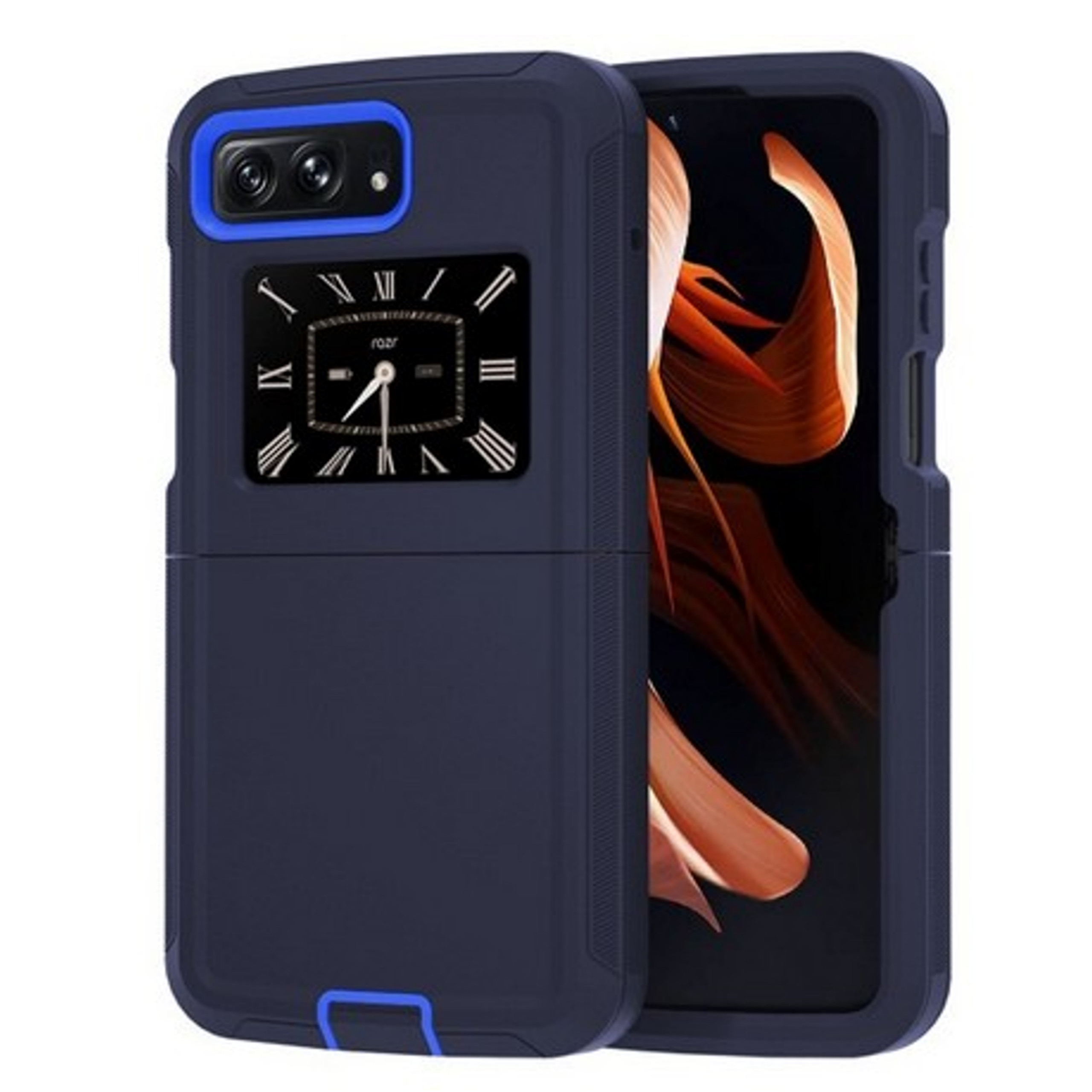 Funda protectora de poliuretano termoplástico de goma doble capa resistente con parachoques híbrido para Motorola Razr 2022 - Imagen 20 de 45