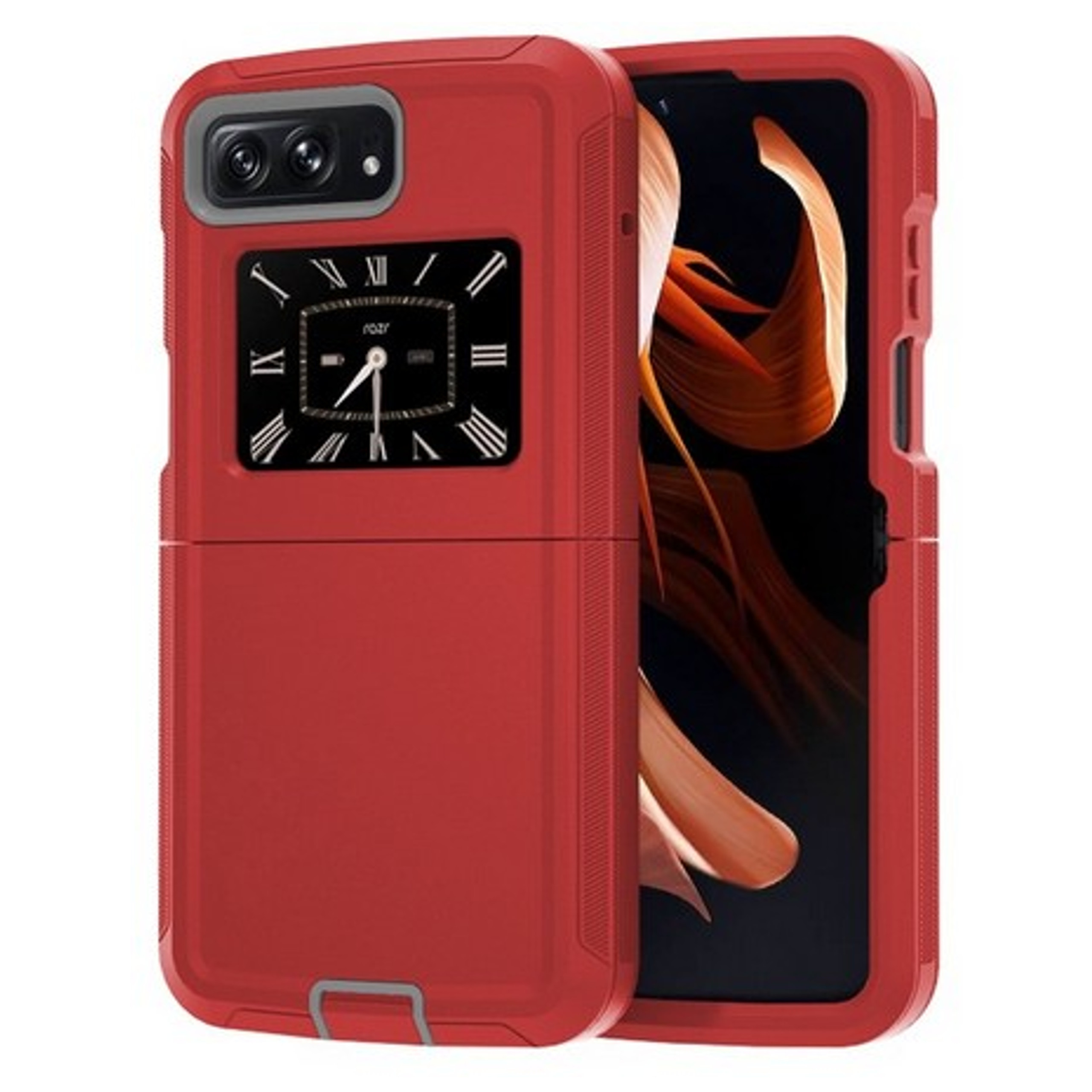 Funda protectora de poliuretano termoplástico de goma doble capa resistente con parachoques híbrido para Motorola Razr 2022 - Imagen 29 de 45