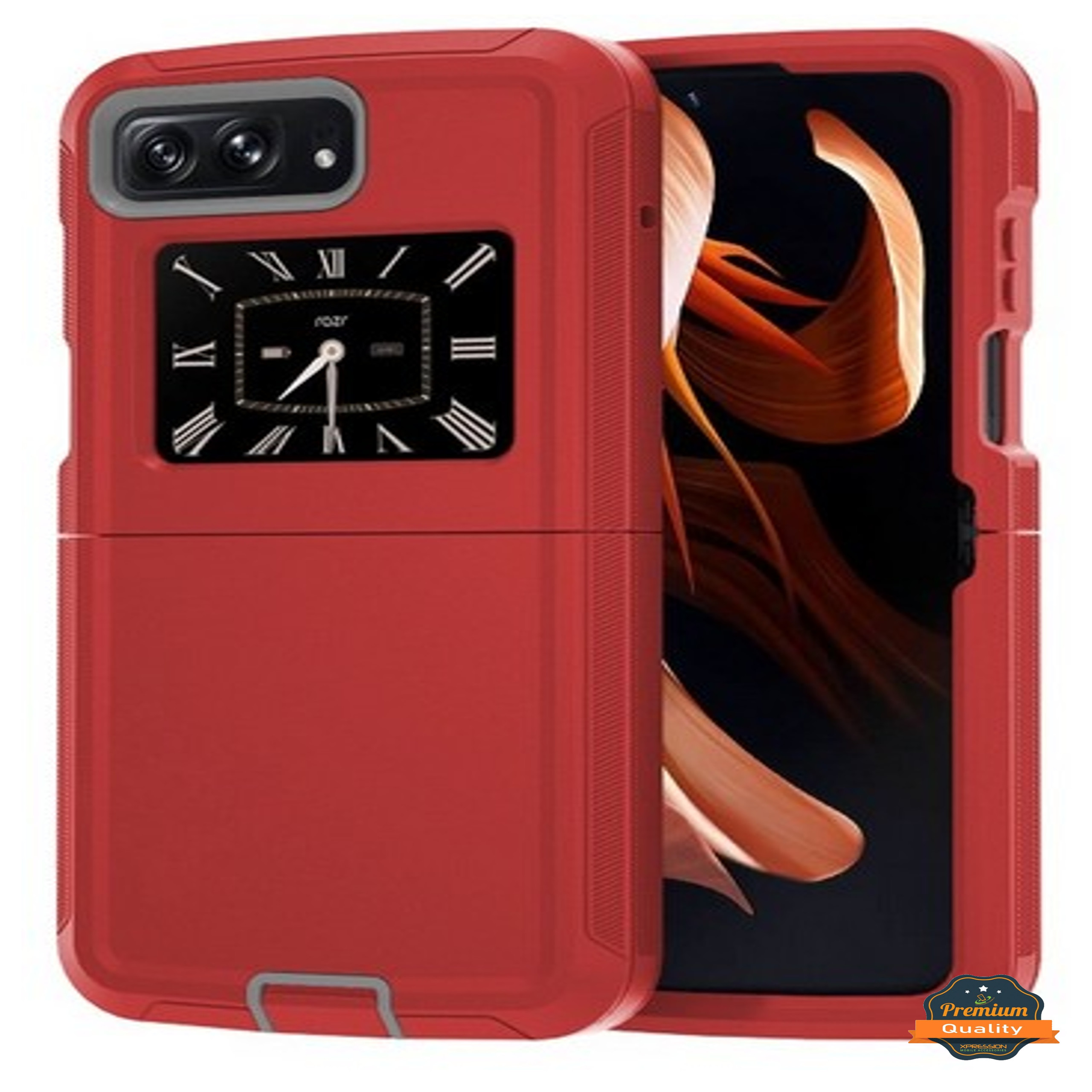 Funda protectora de poliuretano termoplástico de goma doble capa resistente con parachoques híbrido para Motorola Razr 2022 - Imagen 28 de 45