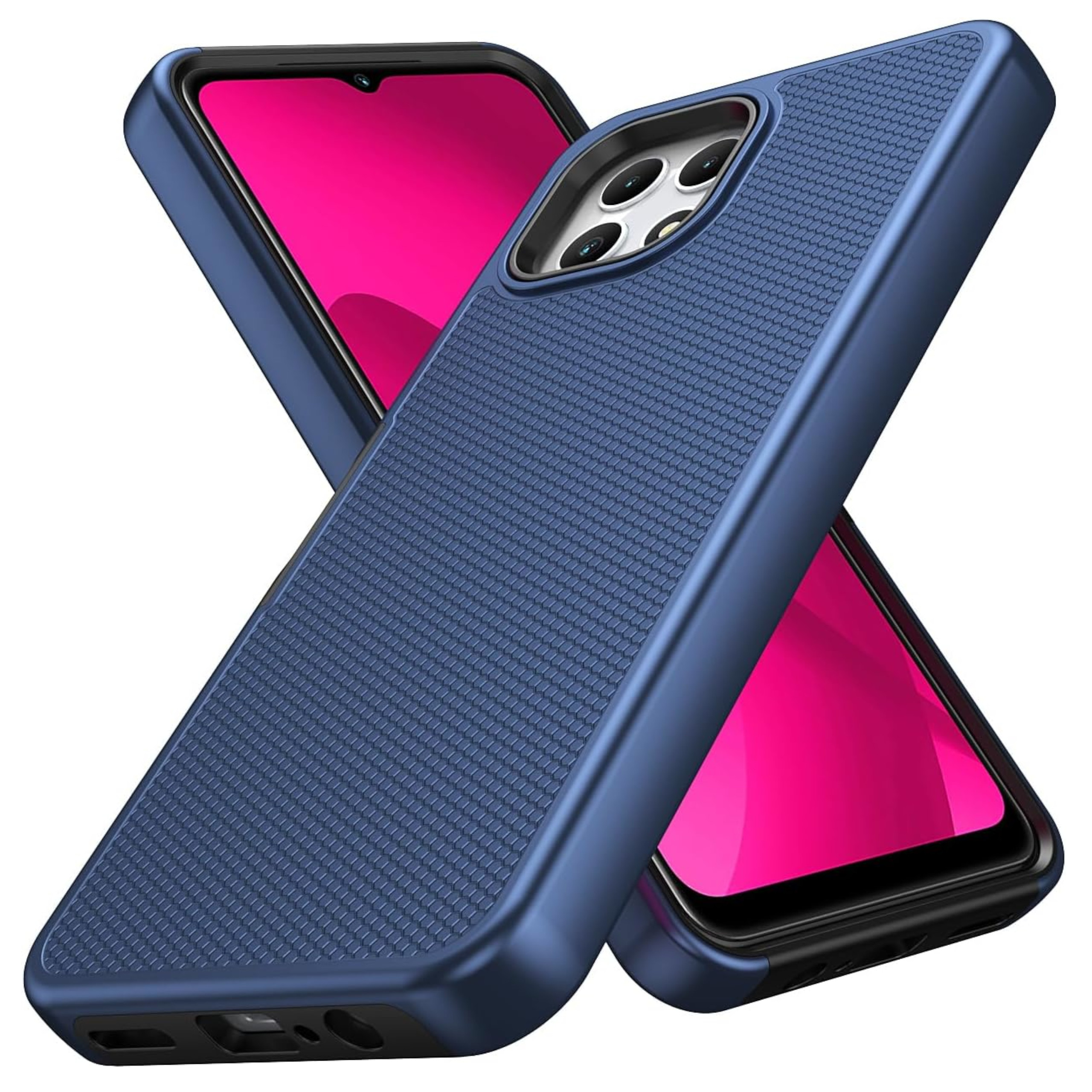 For Revvl 7 Pro 5G (T-Mobile) Dual Layer Slim Hybrid Textured Rugged Case Cover - Picture 19 of 49