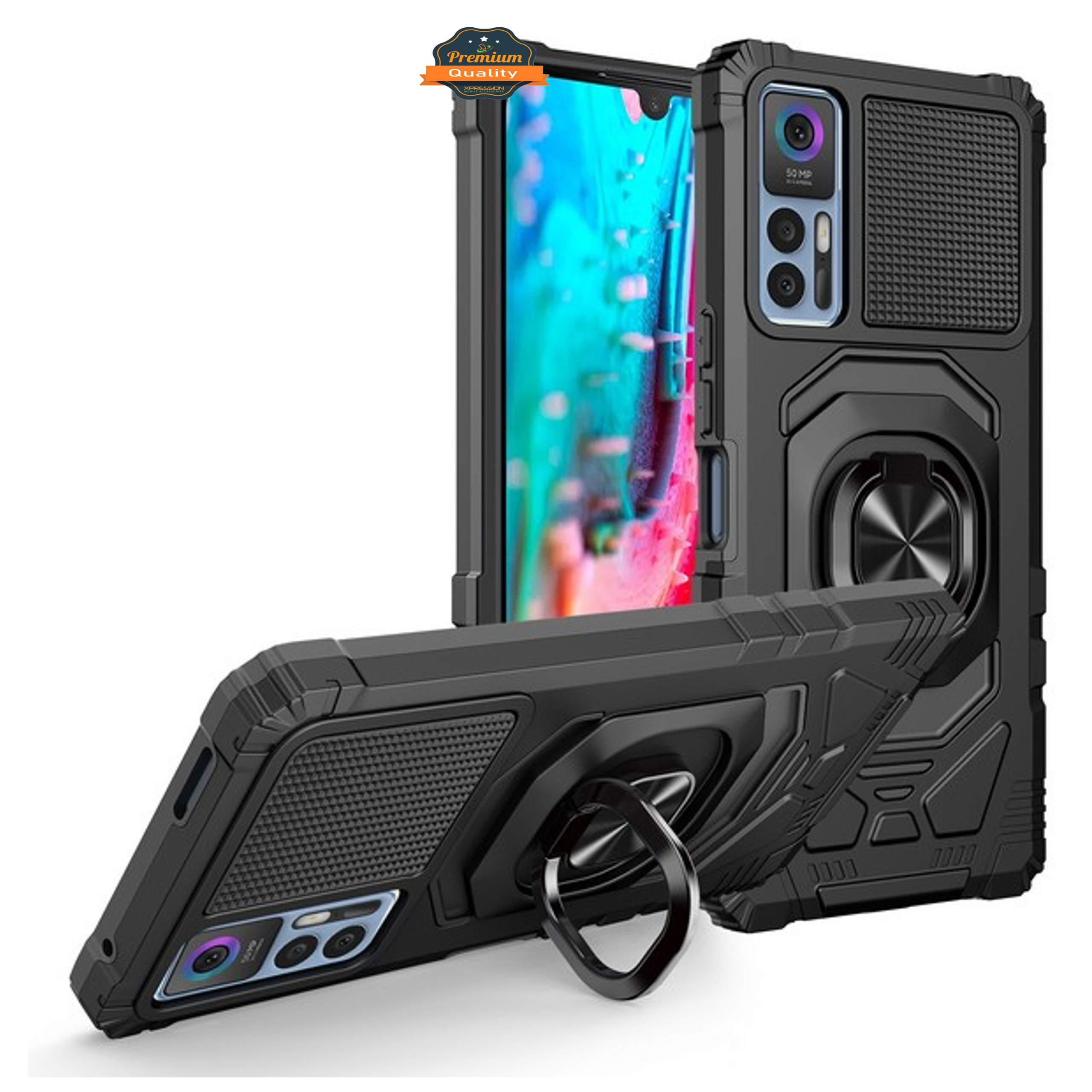 Per TCL 30 LE custodia cavalletto armatura cavalletto anello magnetico ibrido per auto - Foto 12 di 46